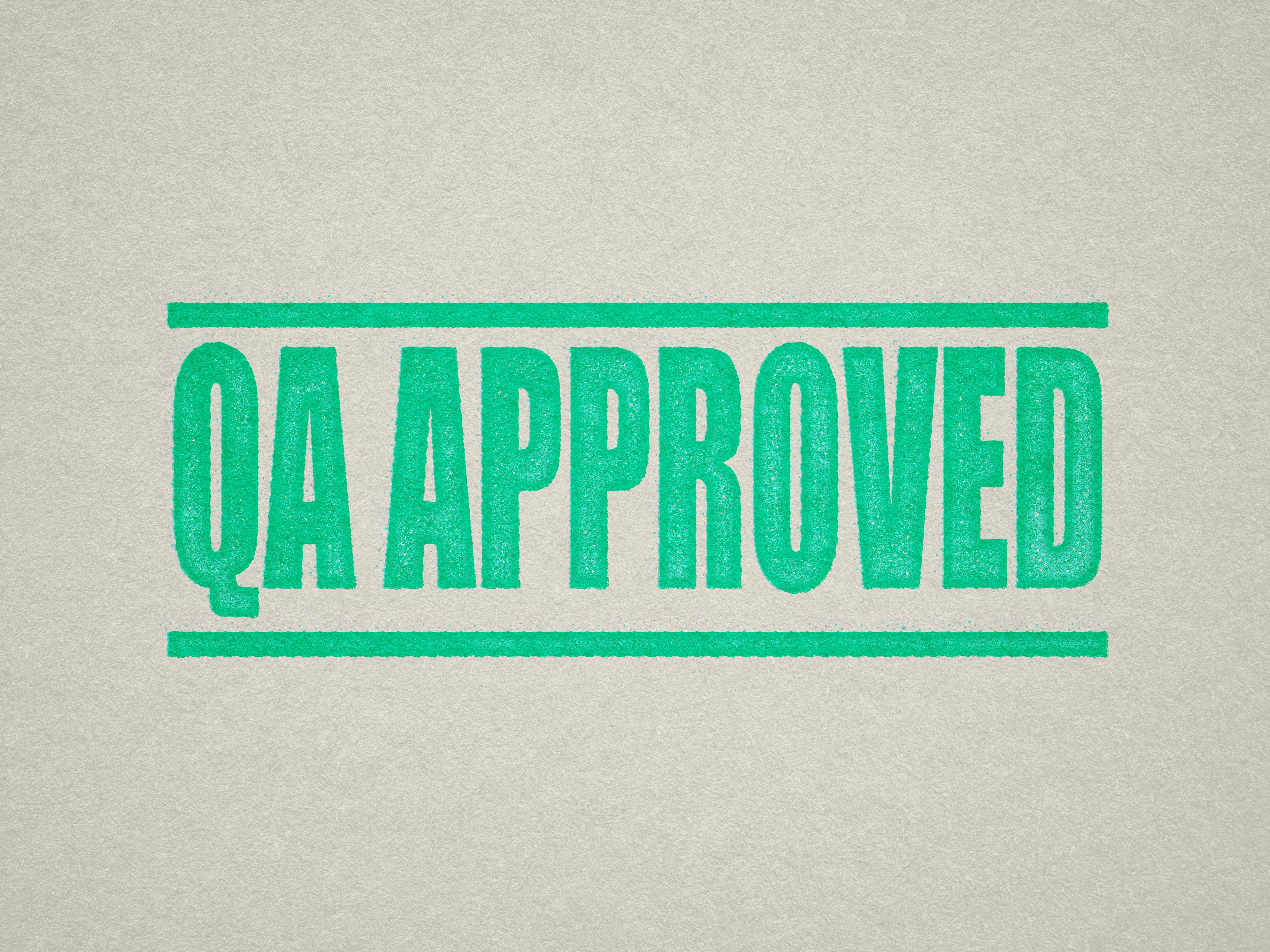 Mint QA Approved rubber stamper