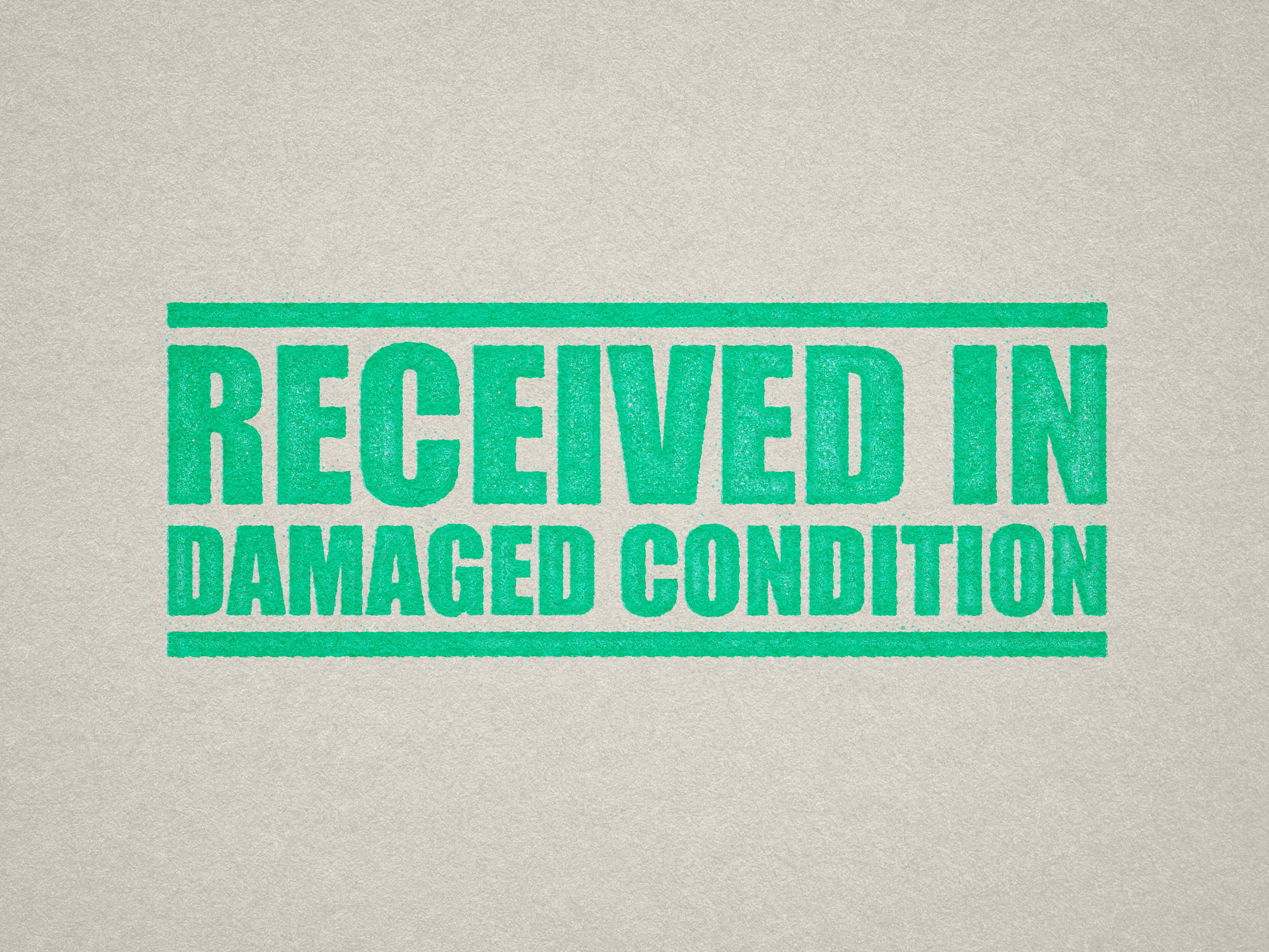 Stock stamp RECEIVED IN DAMAGED CONDITION design Mint ink