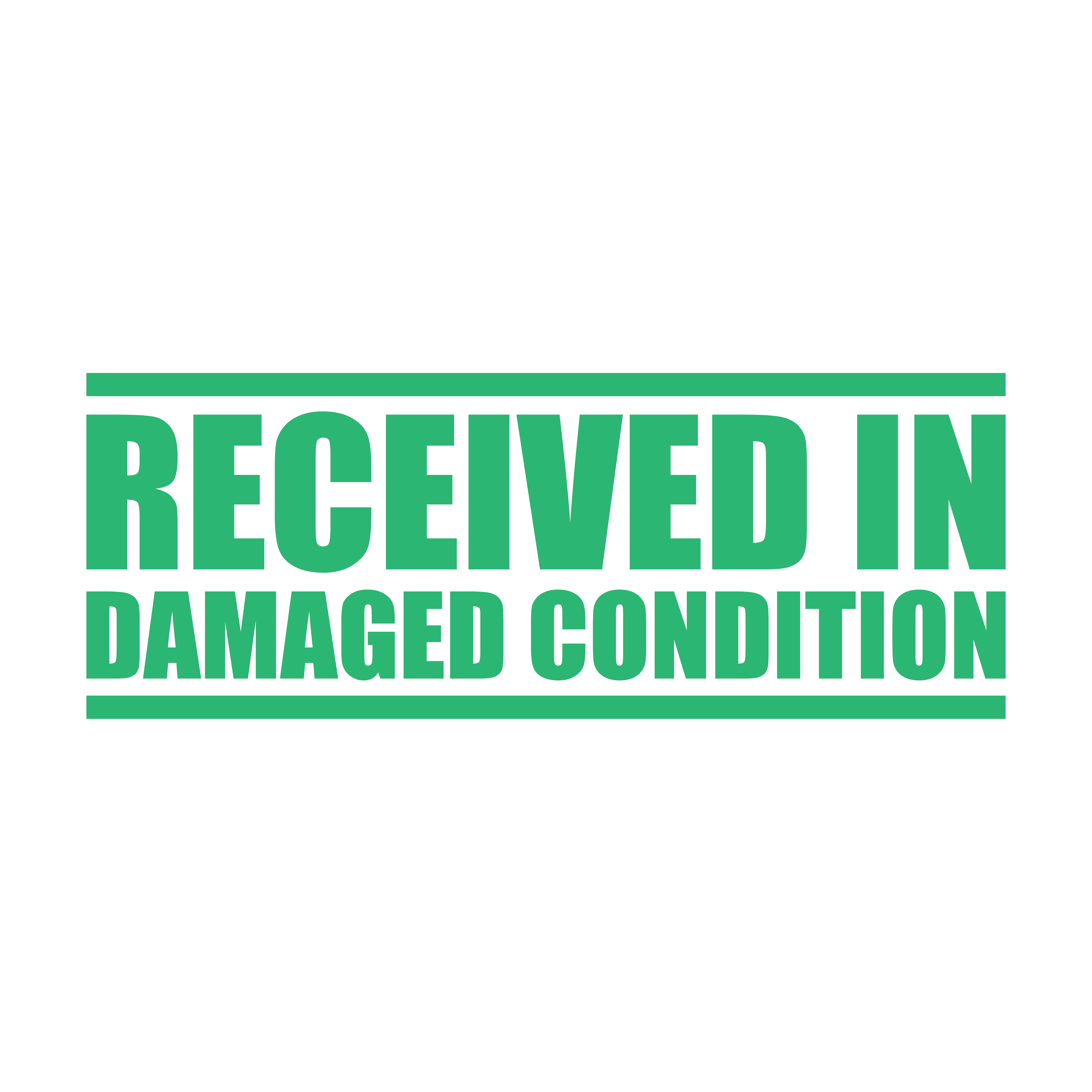 Mint RECEIVED IN DAMAGED CONDITION rubber stamp