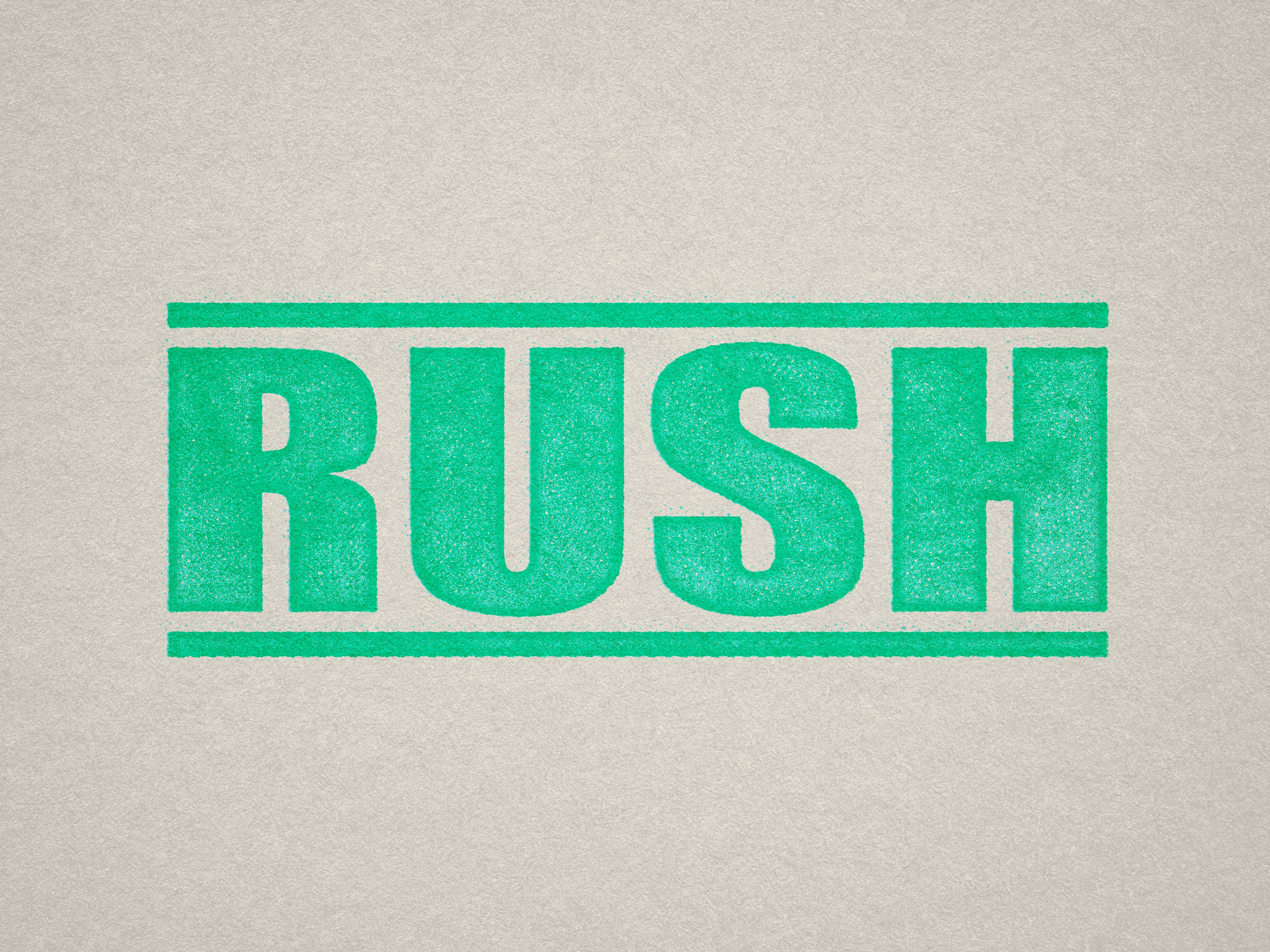 RUSH pre-designed hand stamp mint ink