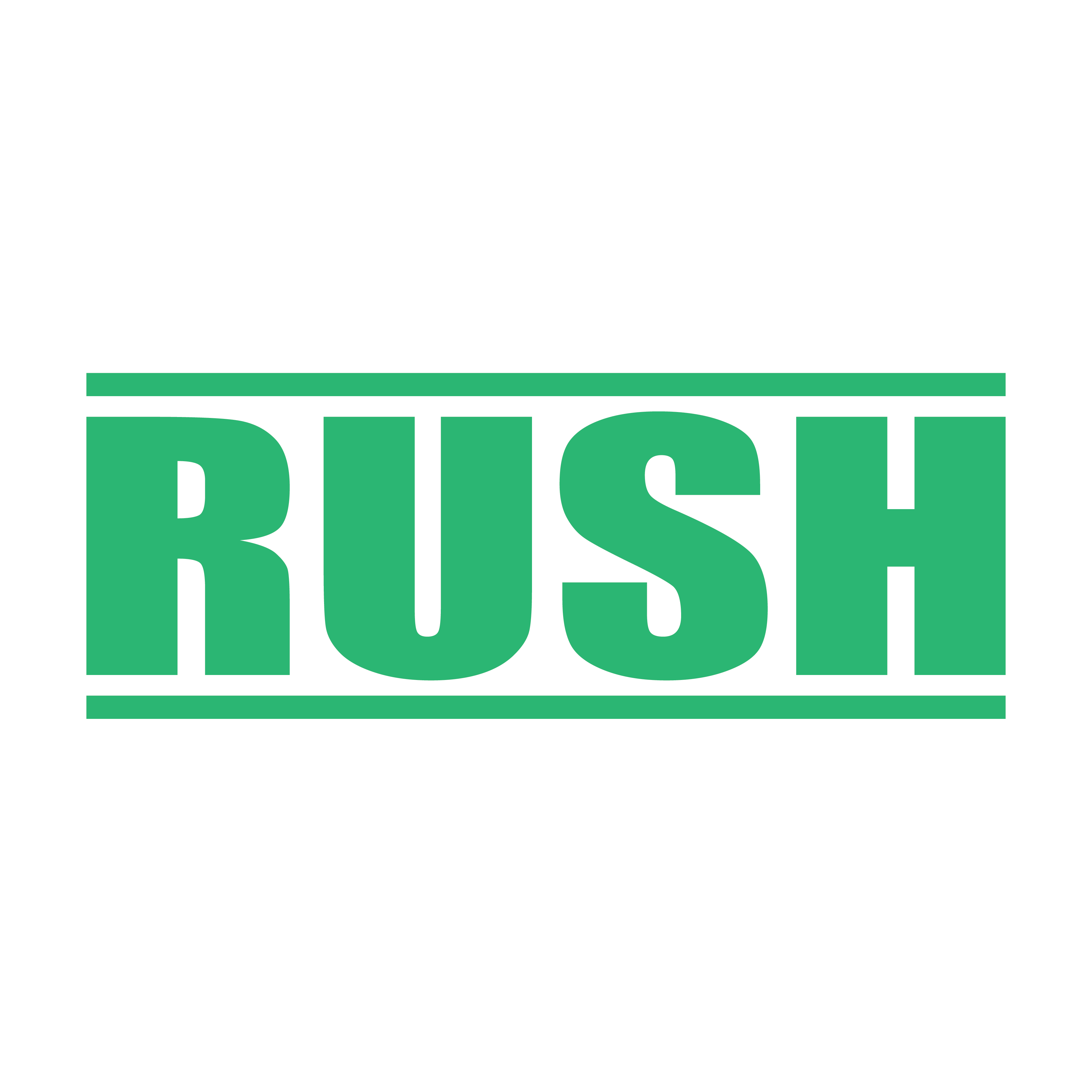 stock design rubber stamper "RUSH" design mint ink