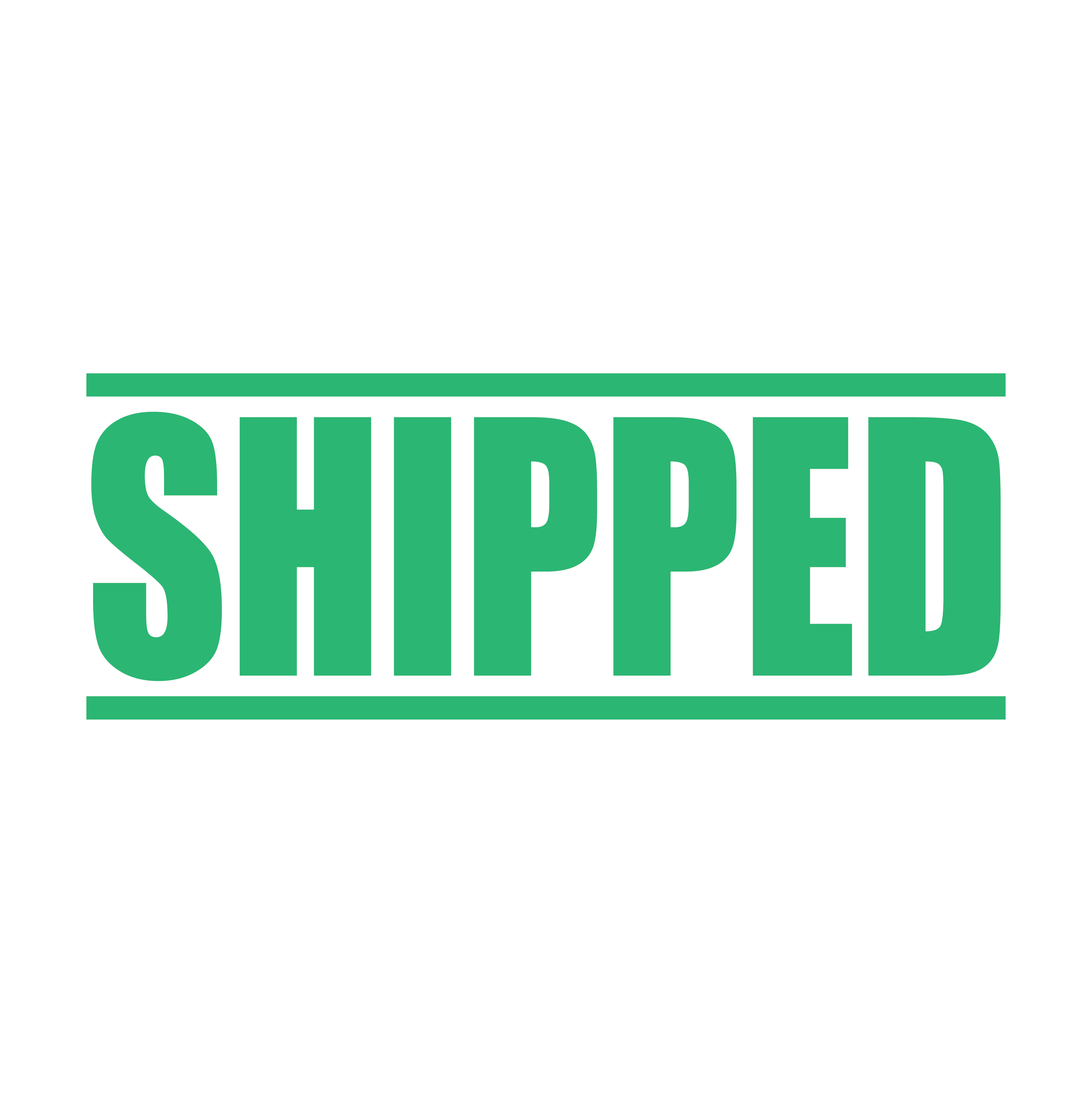 pre-designed stamp "SHIPPED" Mint ink