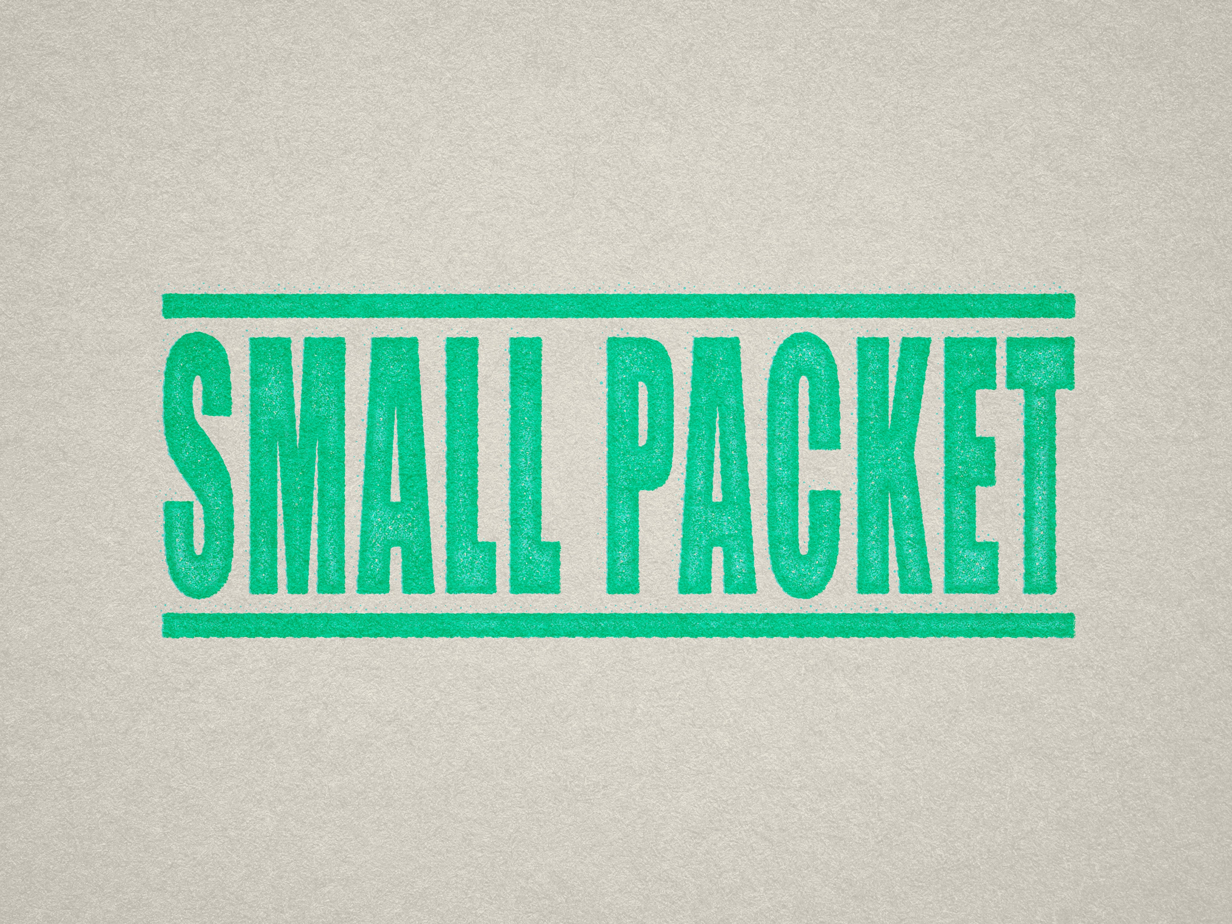 Ready Made Rubber Stamp Small Packet mint ink