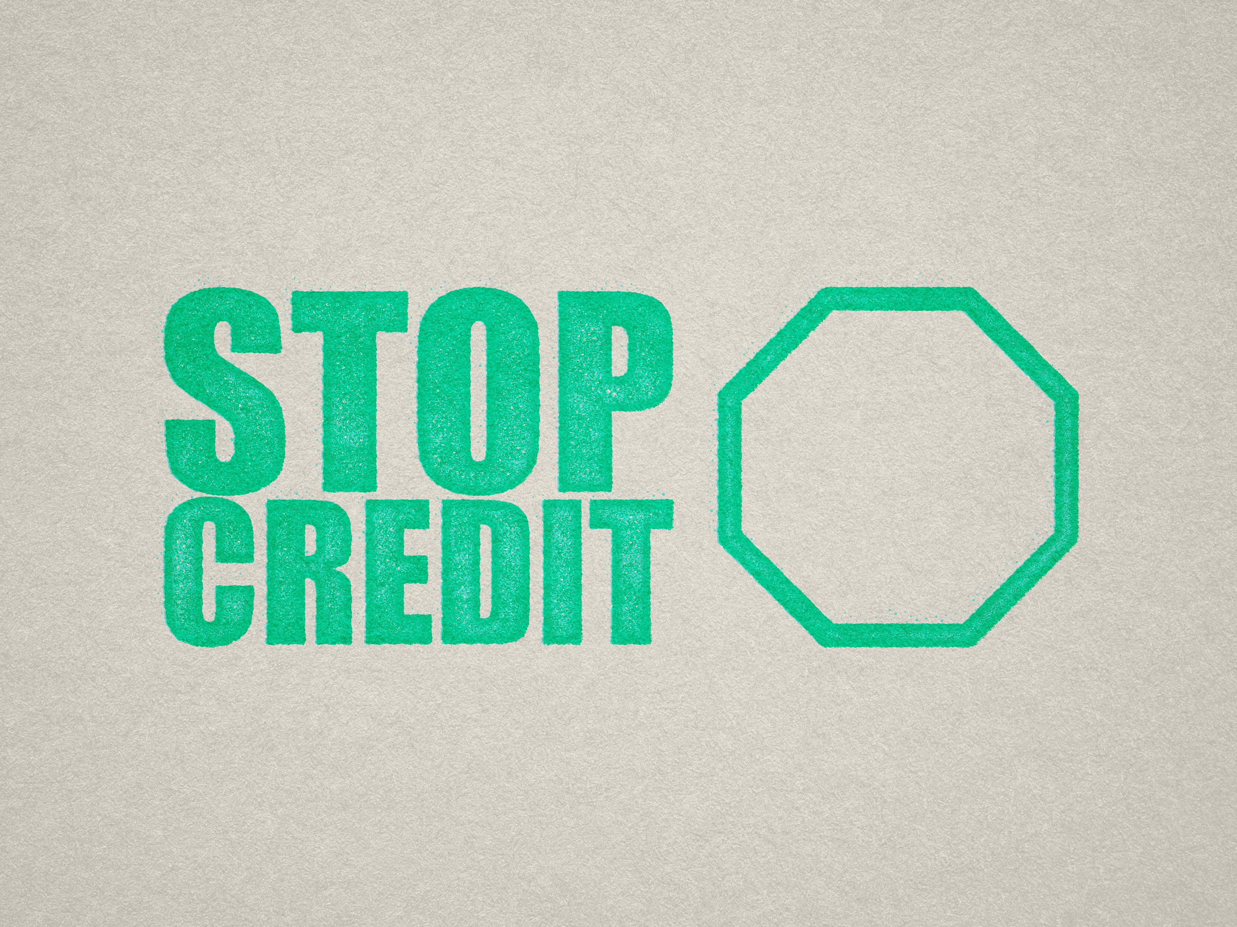 Mint Stop Credit rubber stamp