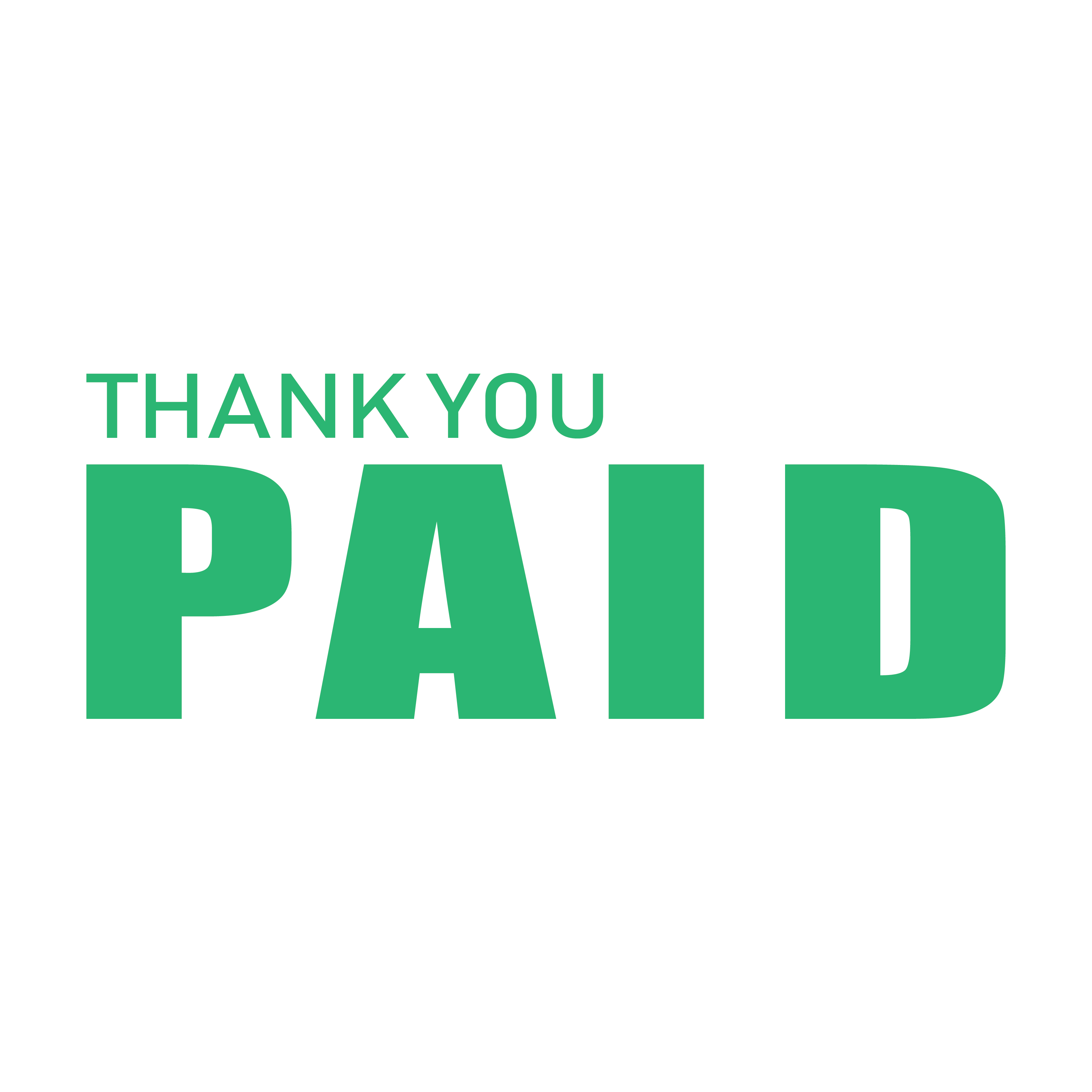 Mint Thank you Paid stamp