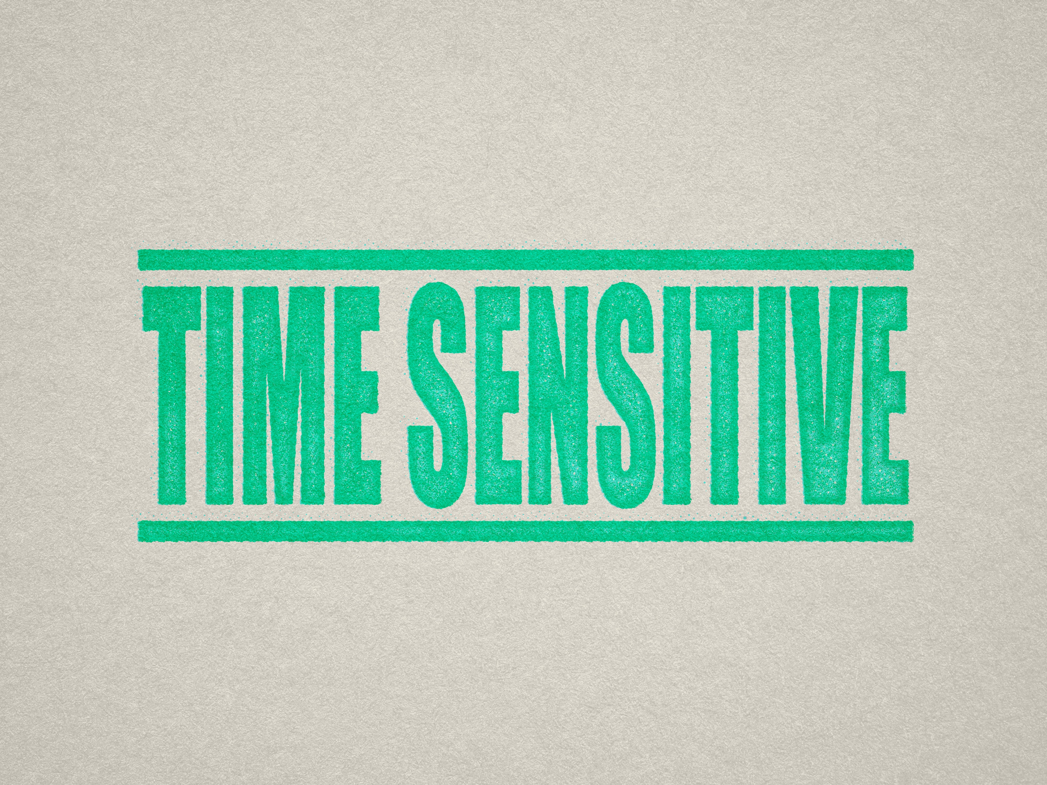 mint ink self-inking rubber stamp Time Sensitive