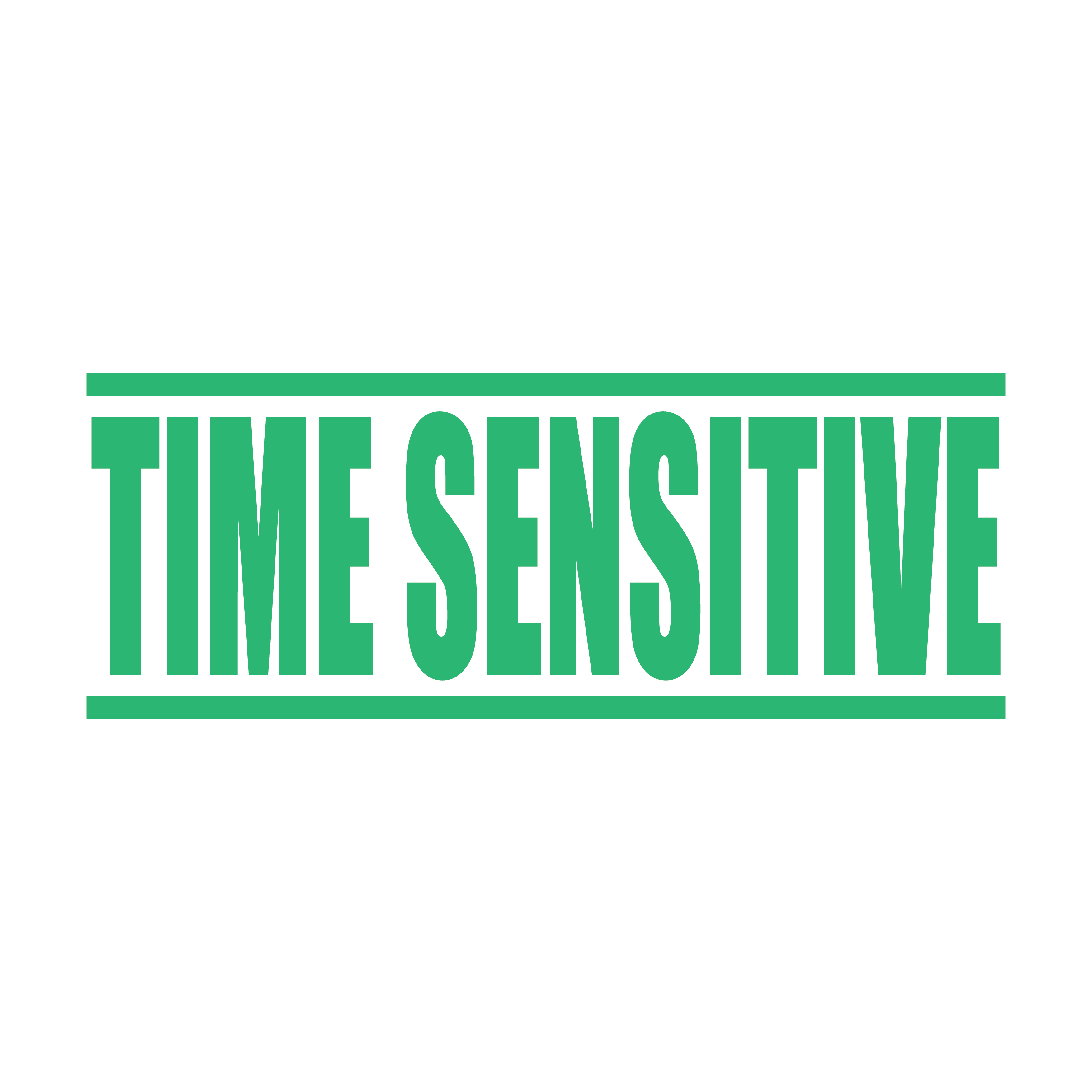 Time Sensitive rubber stamp Mint Ink