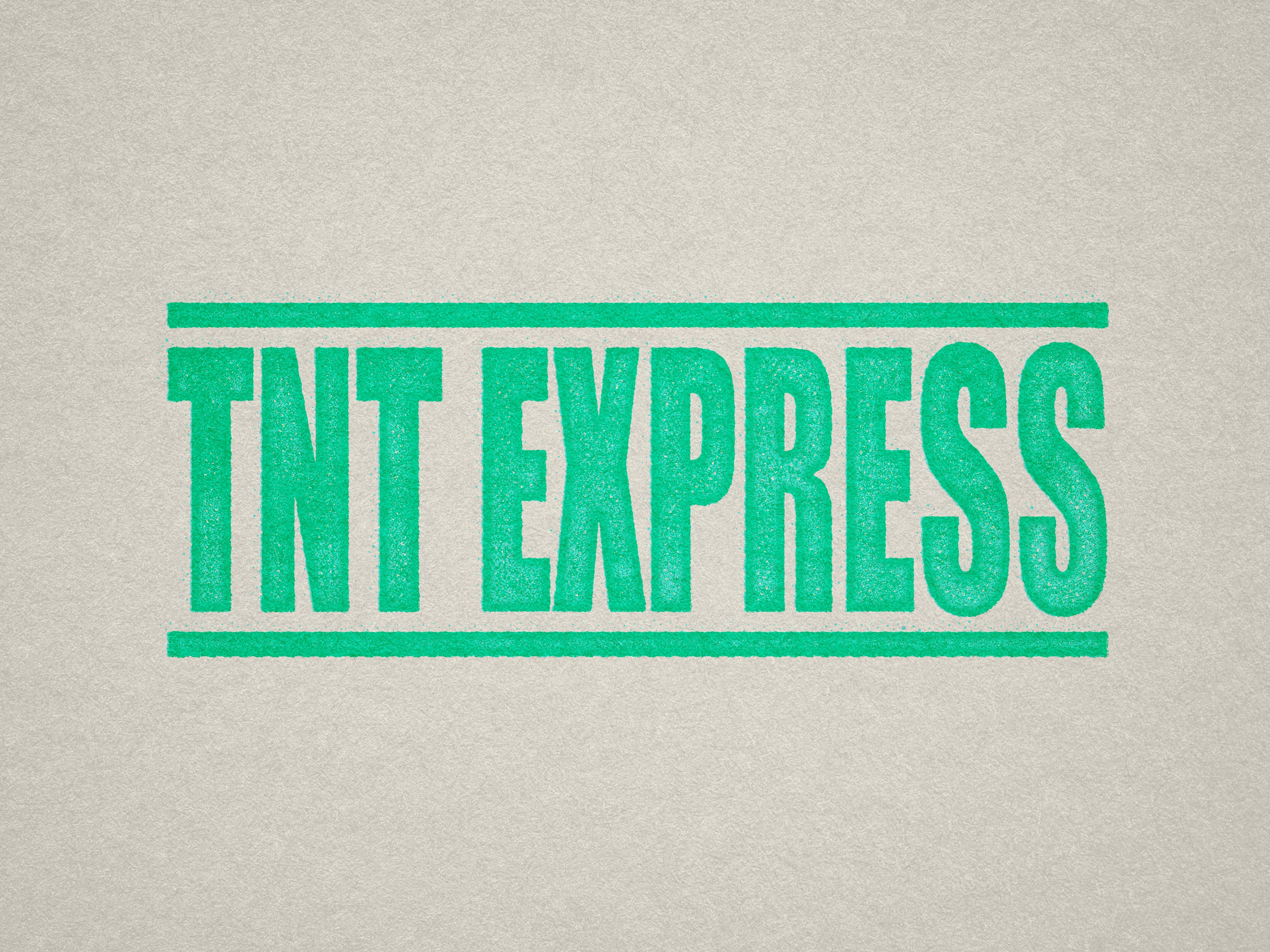 large TNT Express shipping stamp mint ink