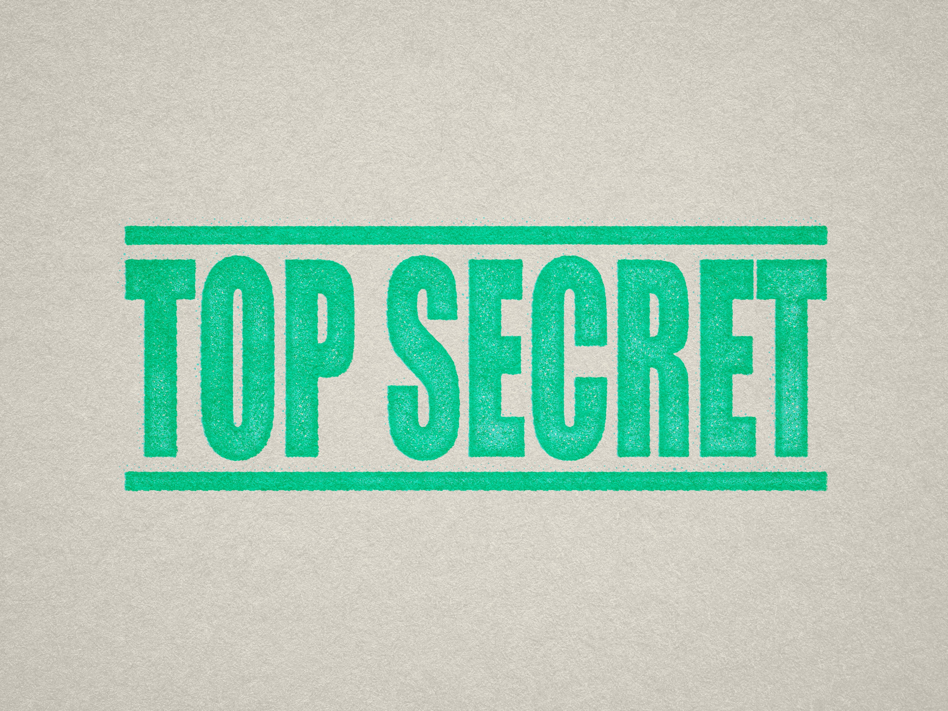 Top Secret rubber stamp mint ink