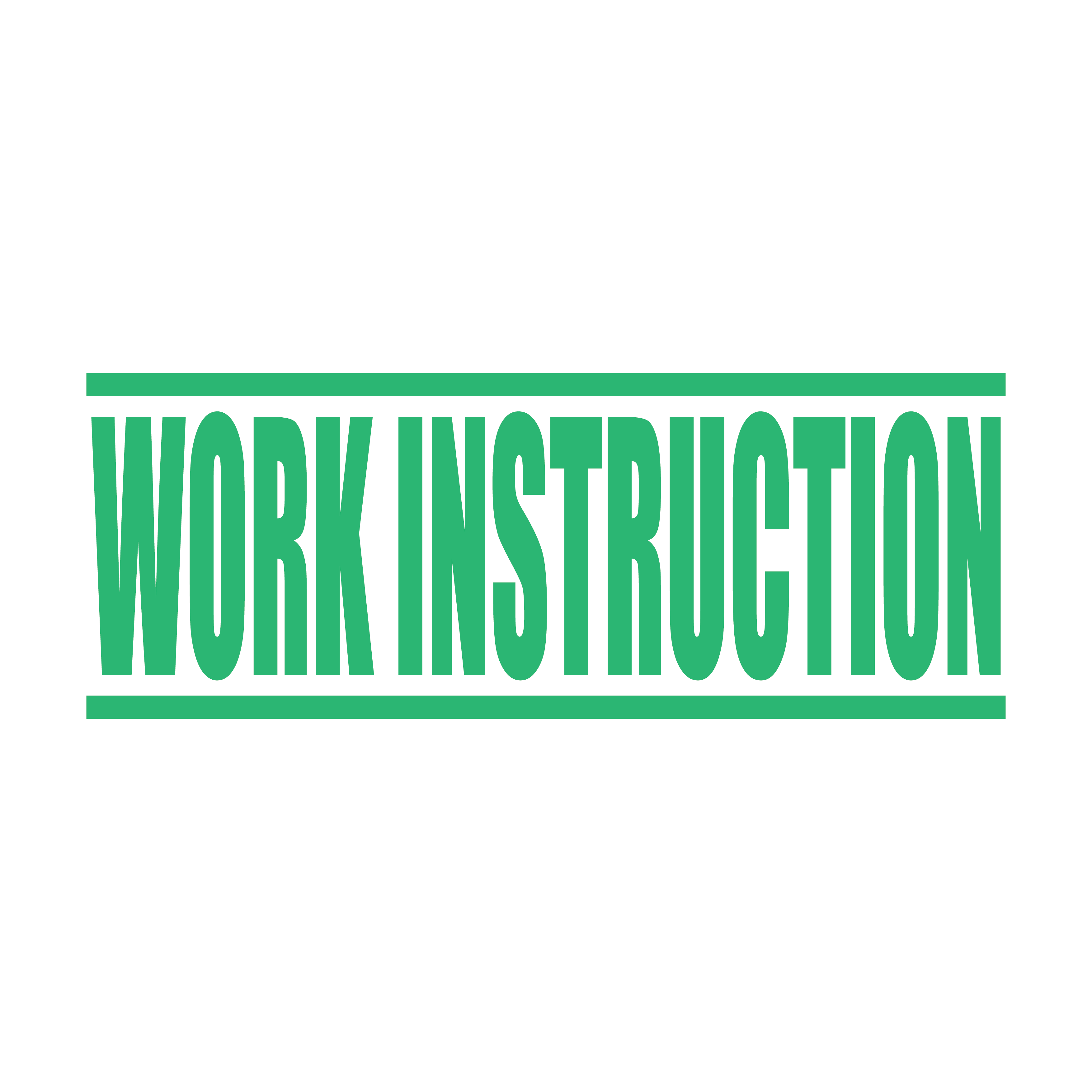 Mint Work Instruction Rubber Stamp