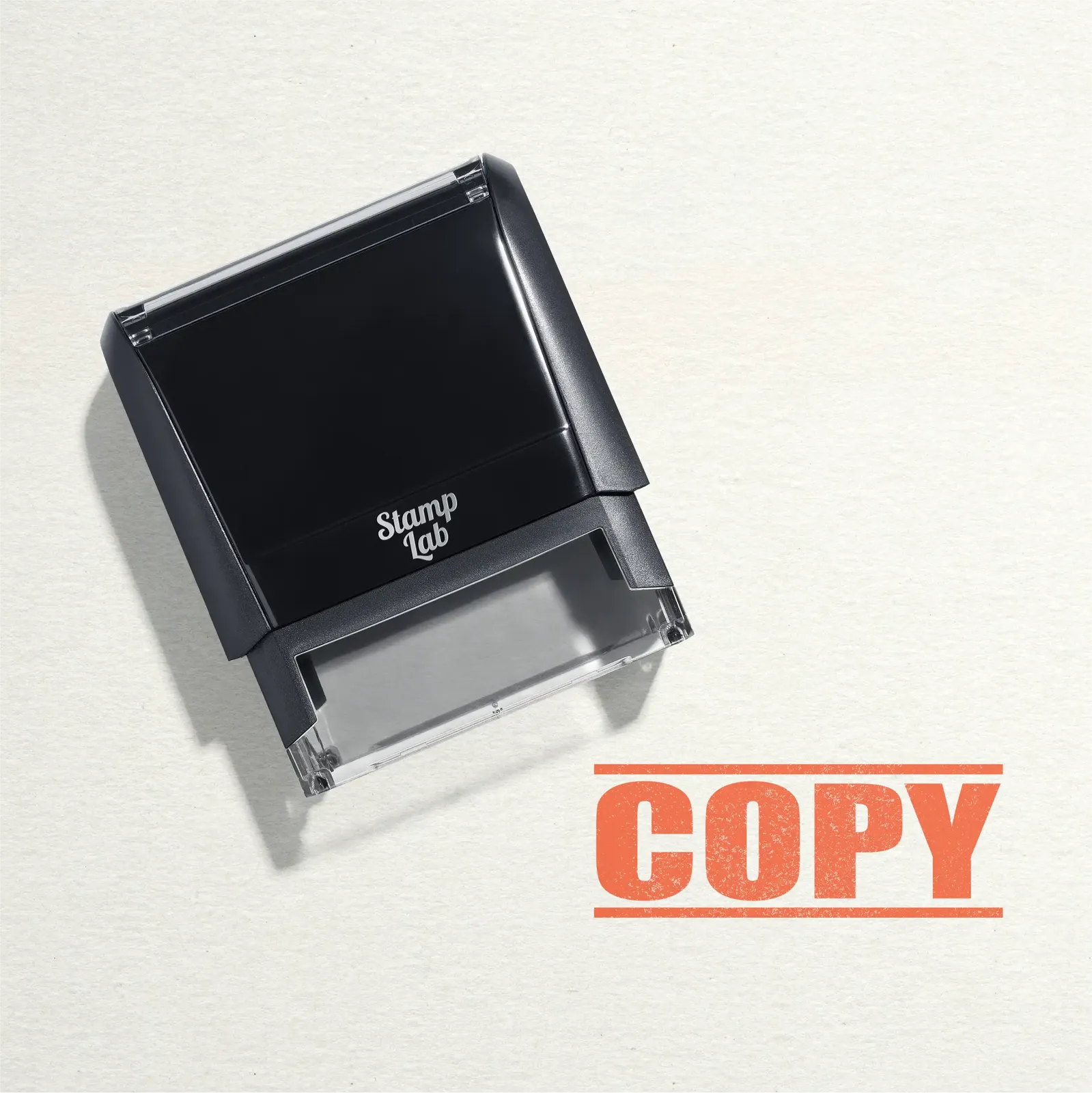 "Mock up design or lifestyle image of 'COPY' rubber stamp orange ink in paper background stampers hand stamp office business inventory documents orange
"