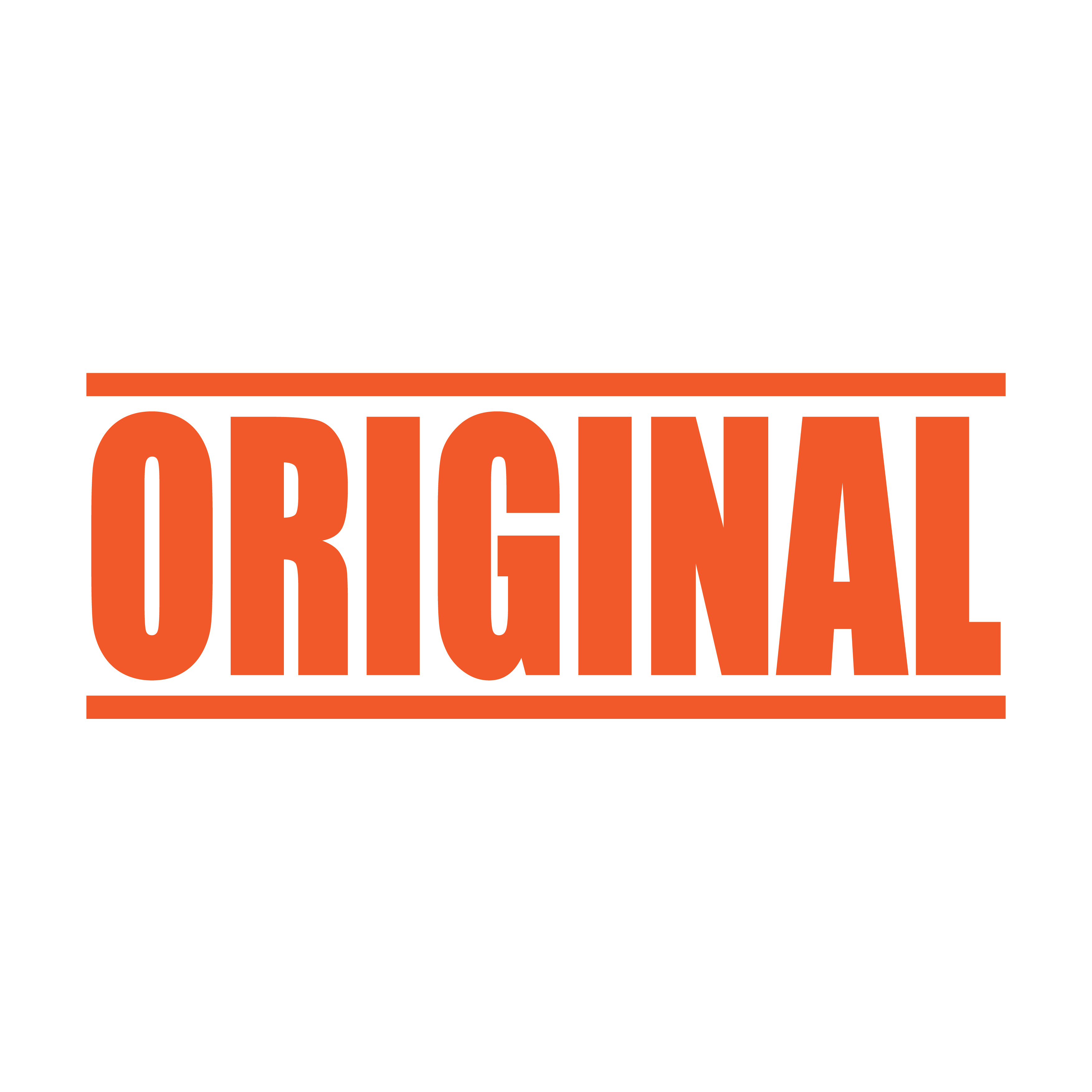 A orange self inking rubber stamp with the word 'Original' printed in bold capital letters in orange ink. stampers hand stamp office business inventory documents self inking prefill refillable stamps stamping