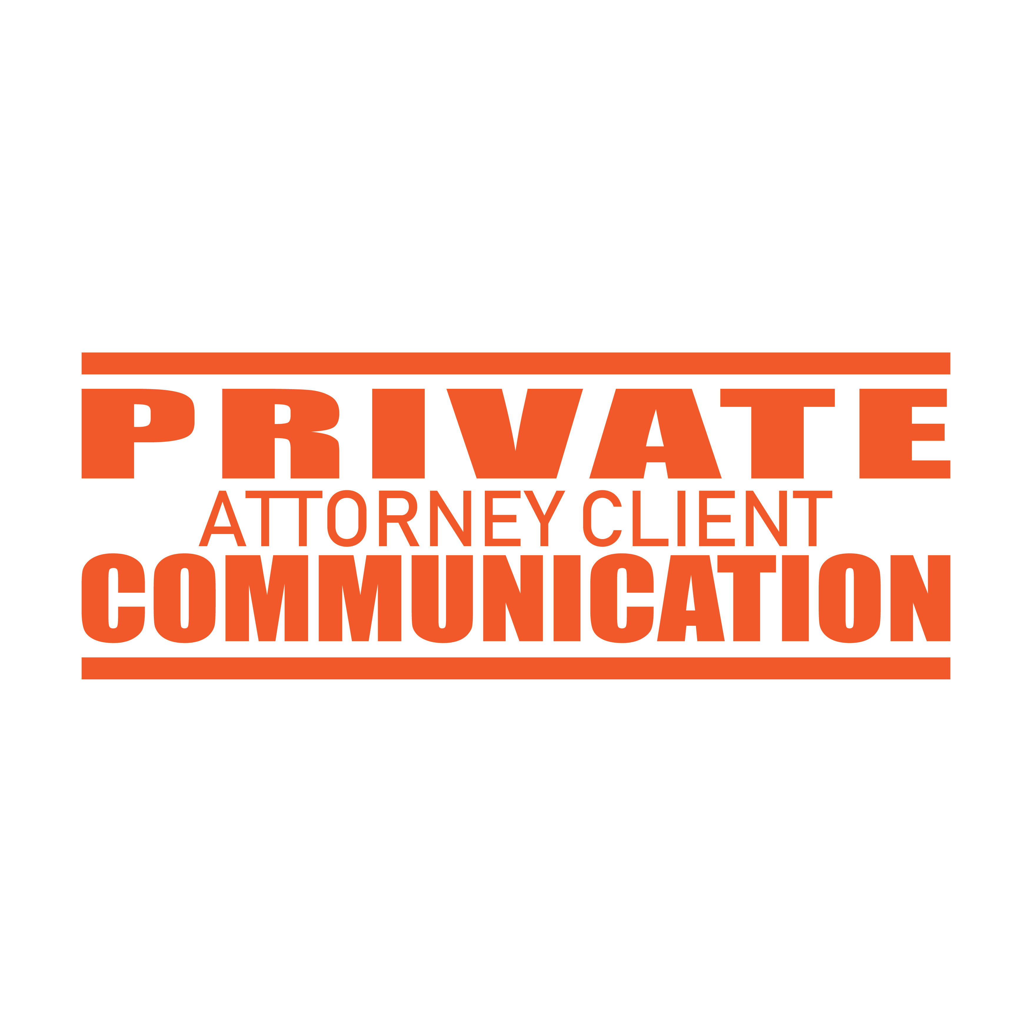 Orange Private Attorney Client Communication hand stamper