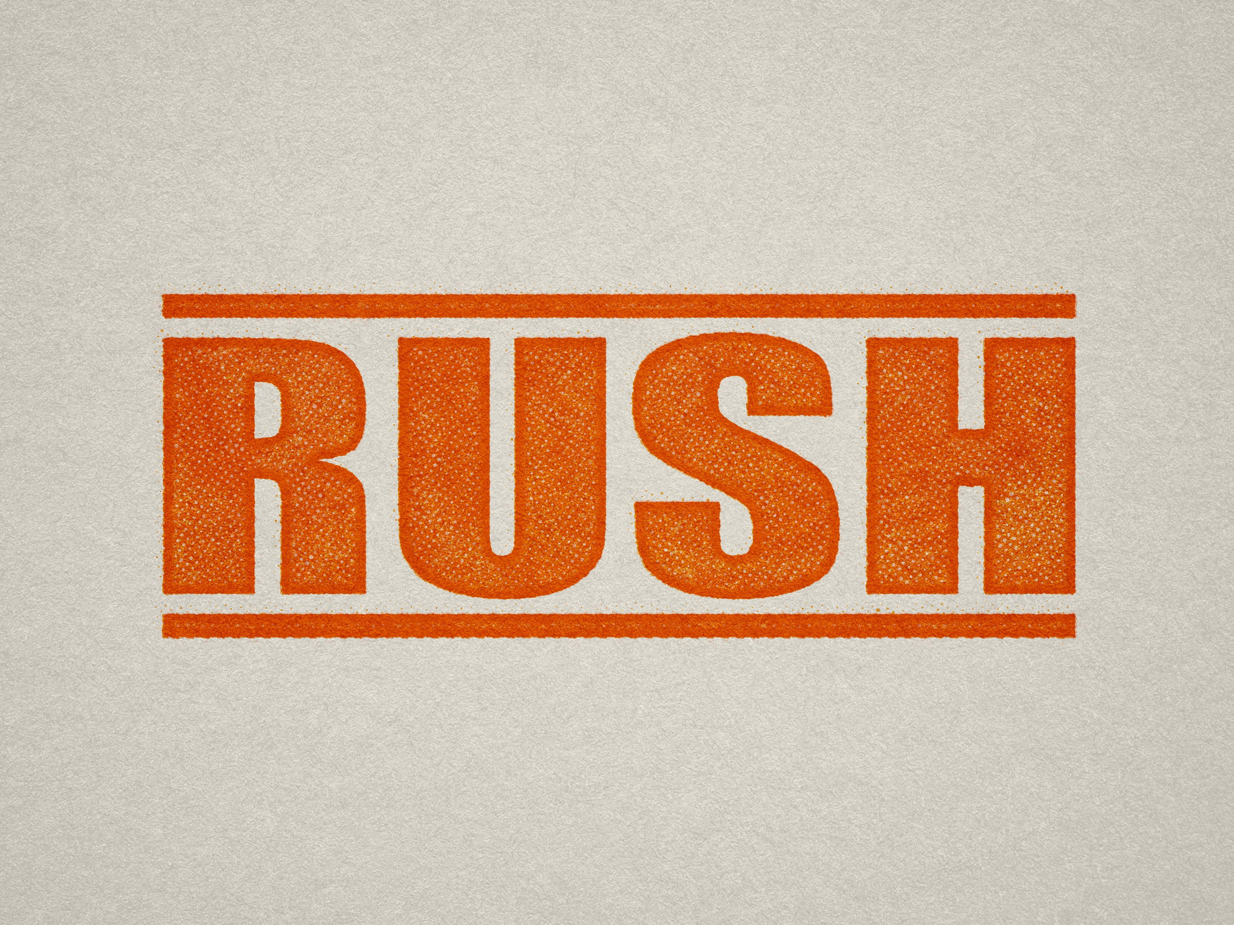 large Orange stock design RUSH rubber stamp