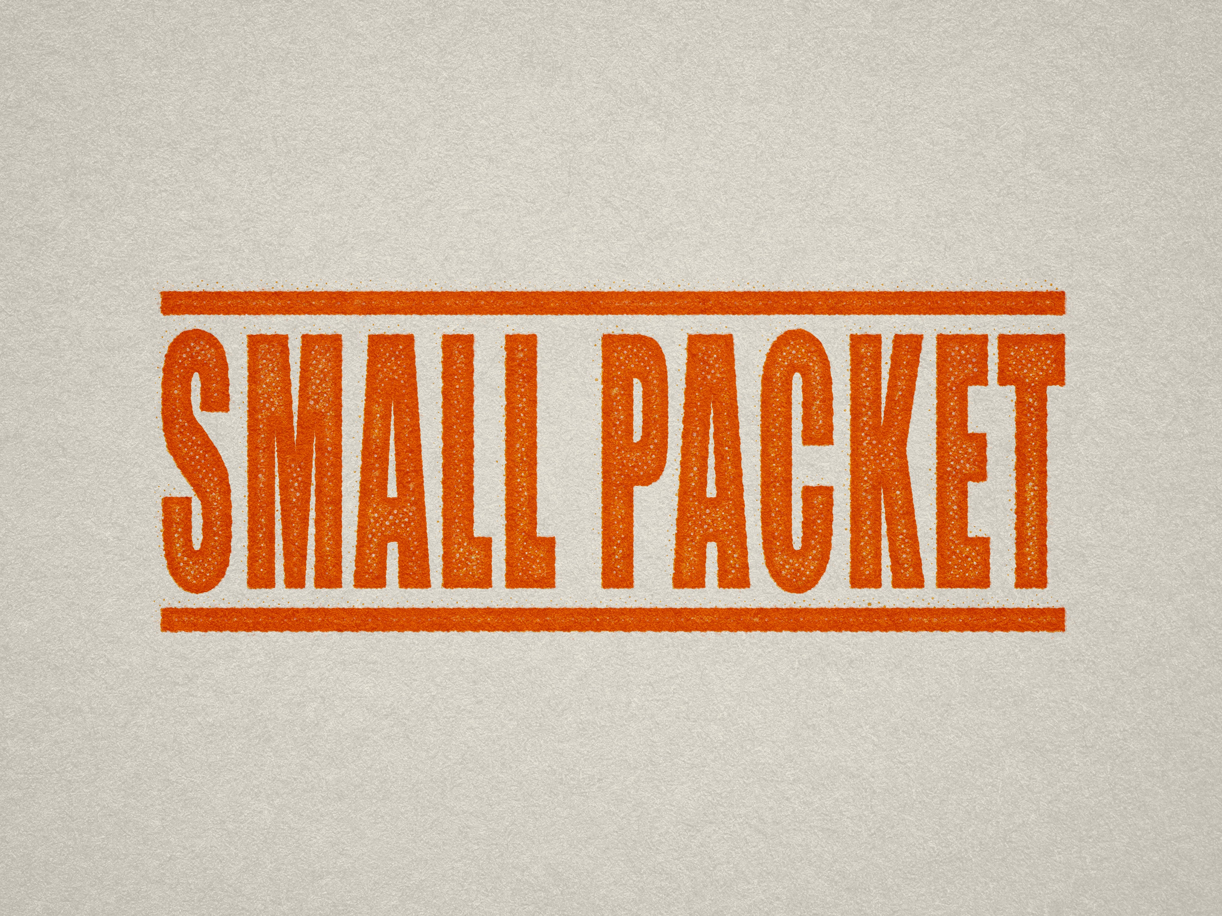Pre-designed office stamp "Small Packet" design Orange ink
