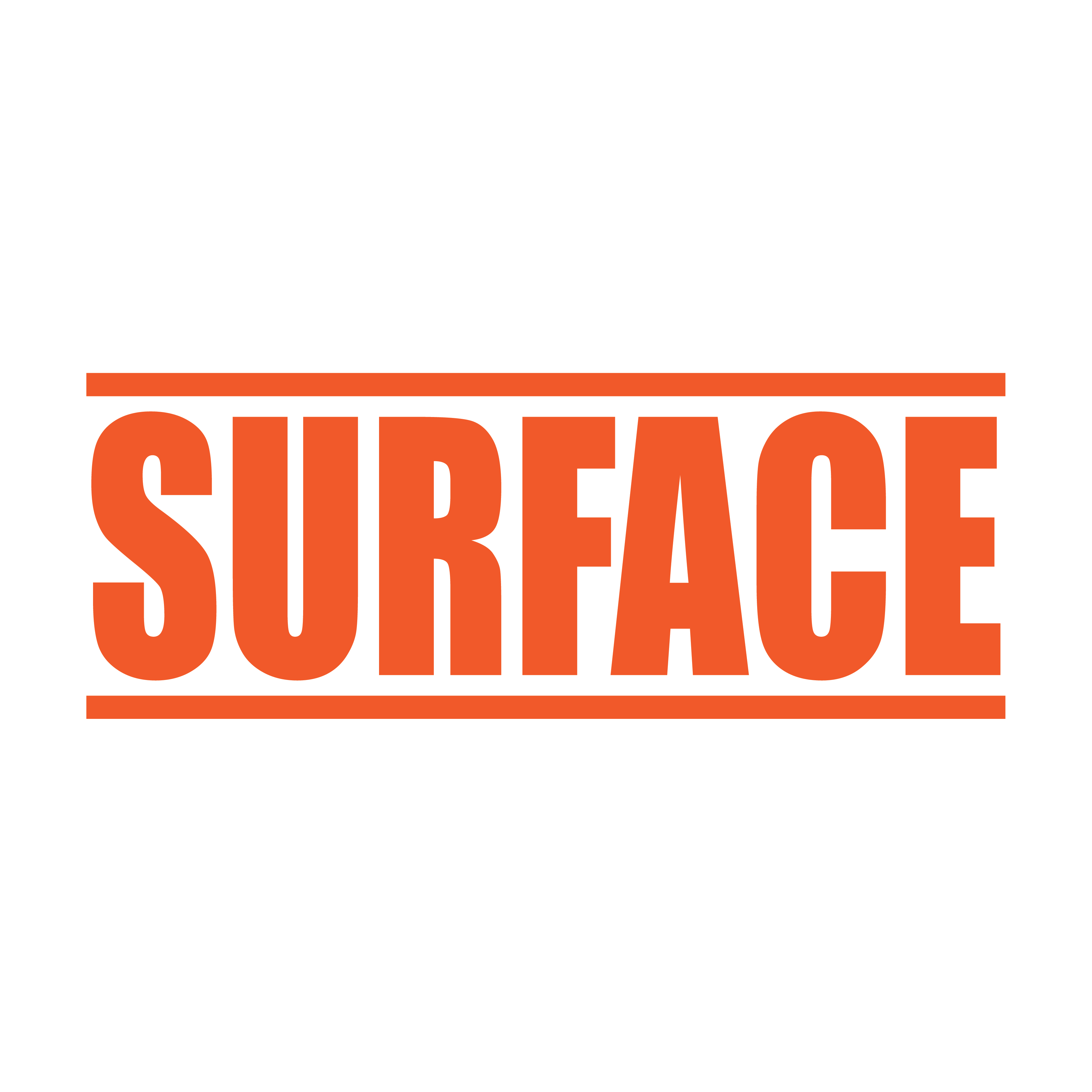 Orange self inking office stamp "Surface"