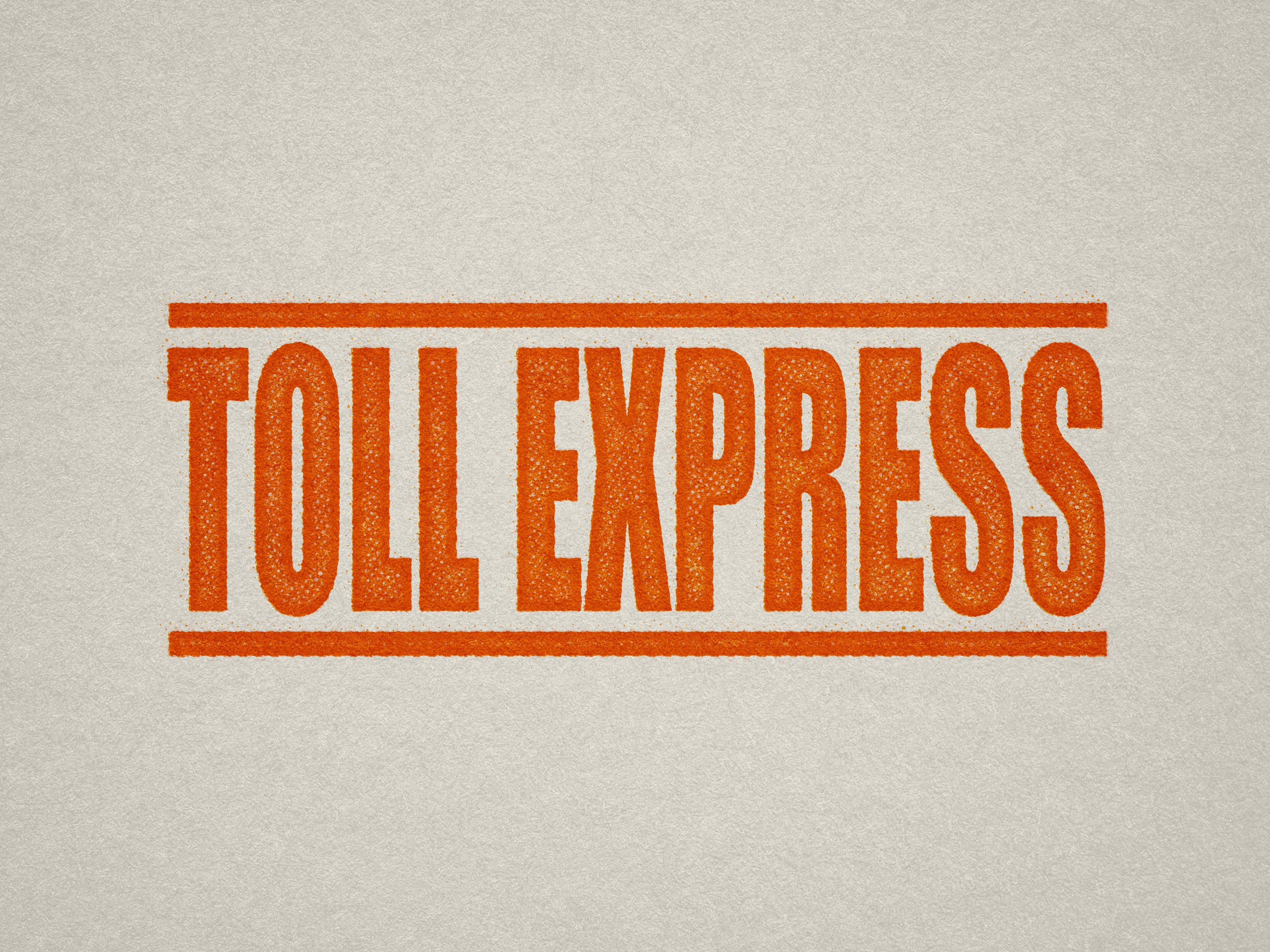 Toll Express stamp orange ink