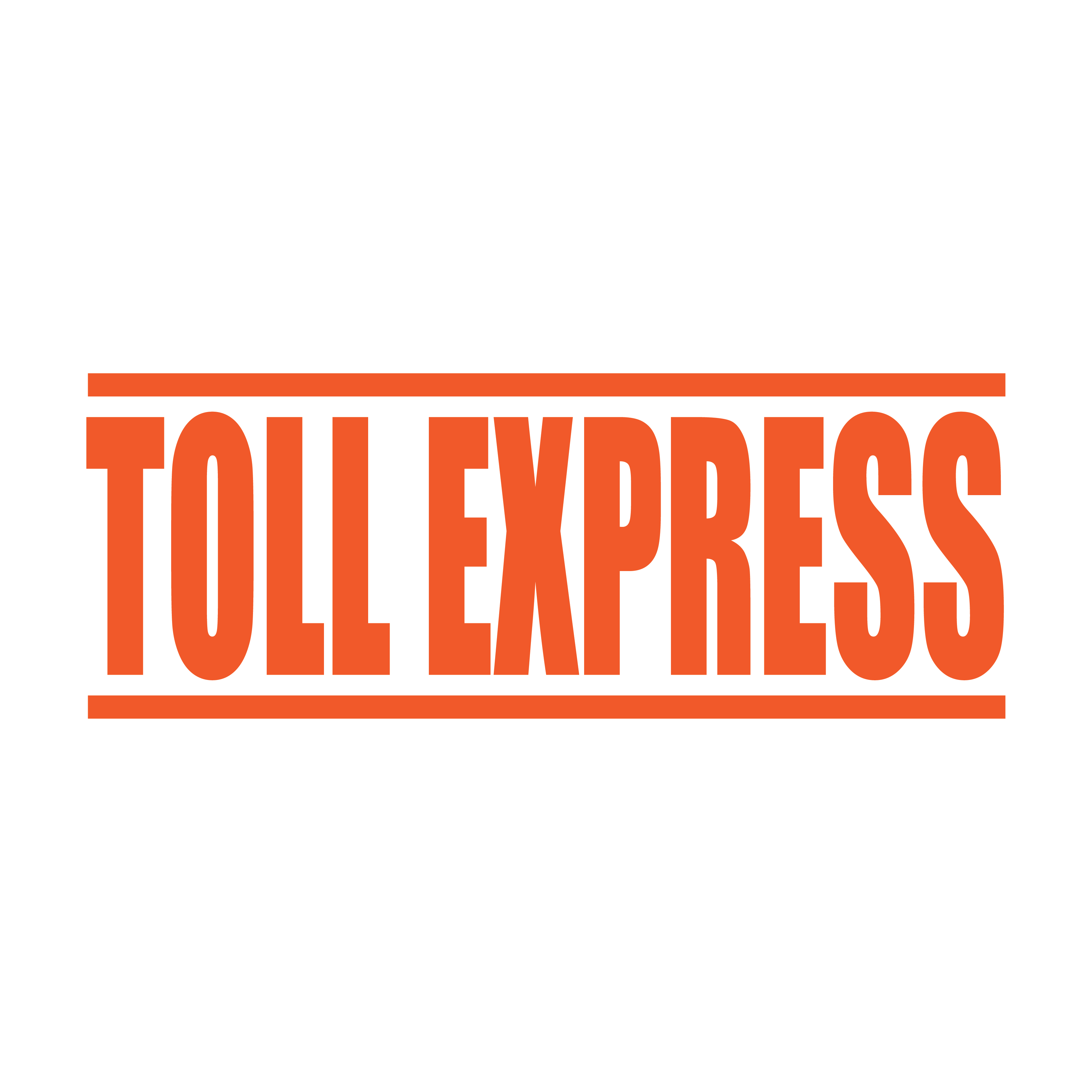 Orange Toll Express rubber stamper