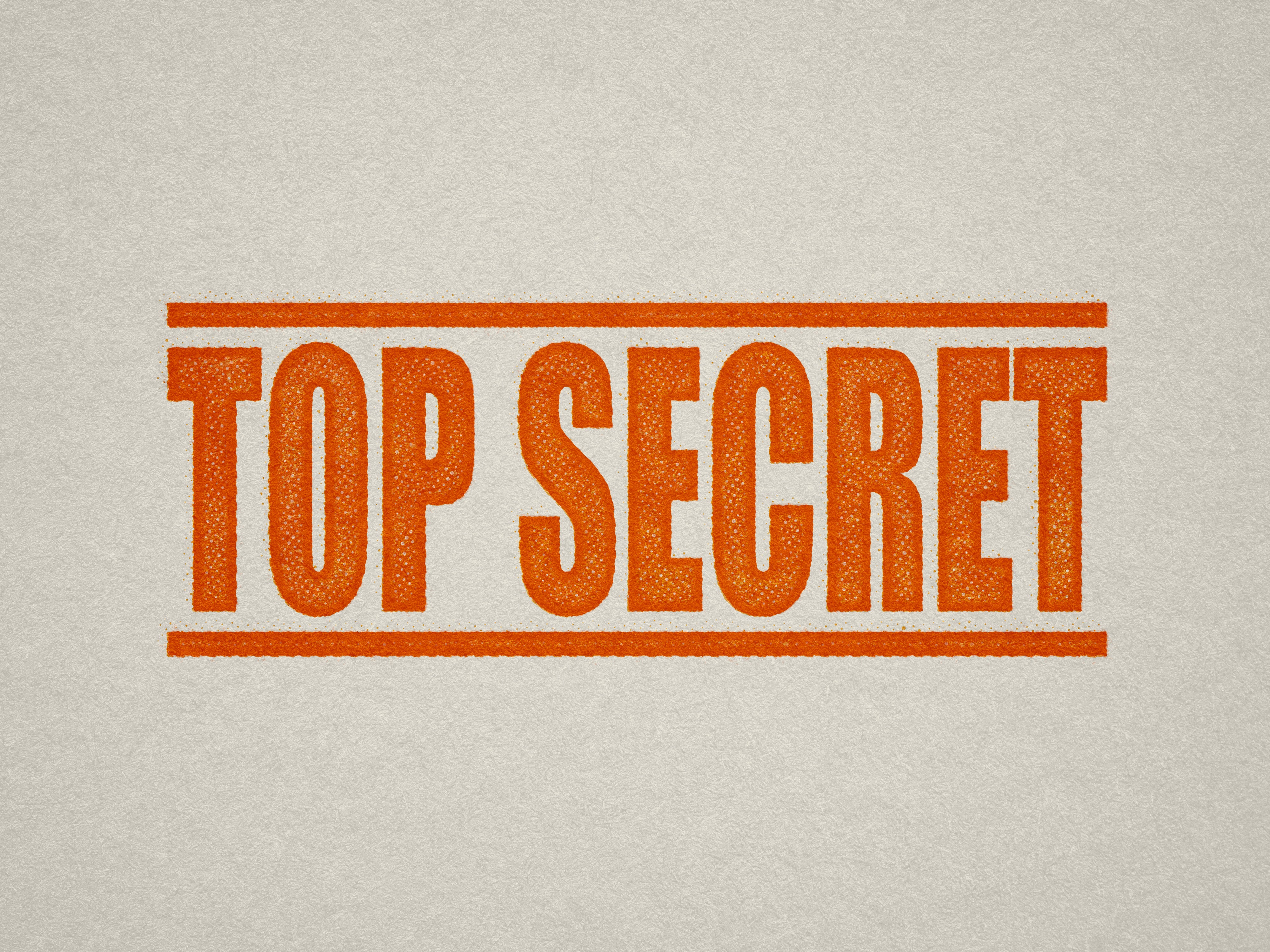 pre-designed stamp Top Secret design