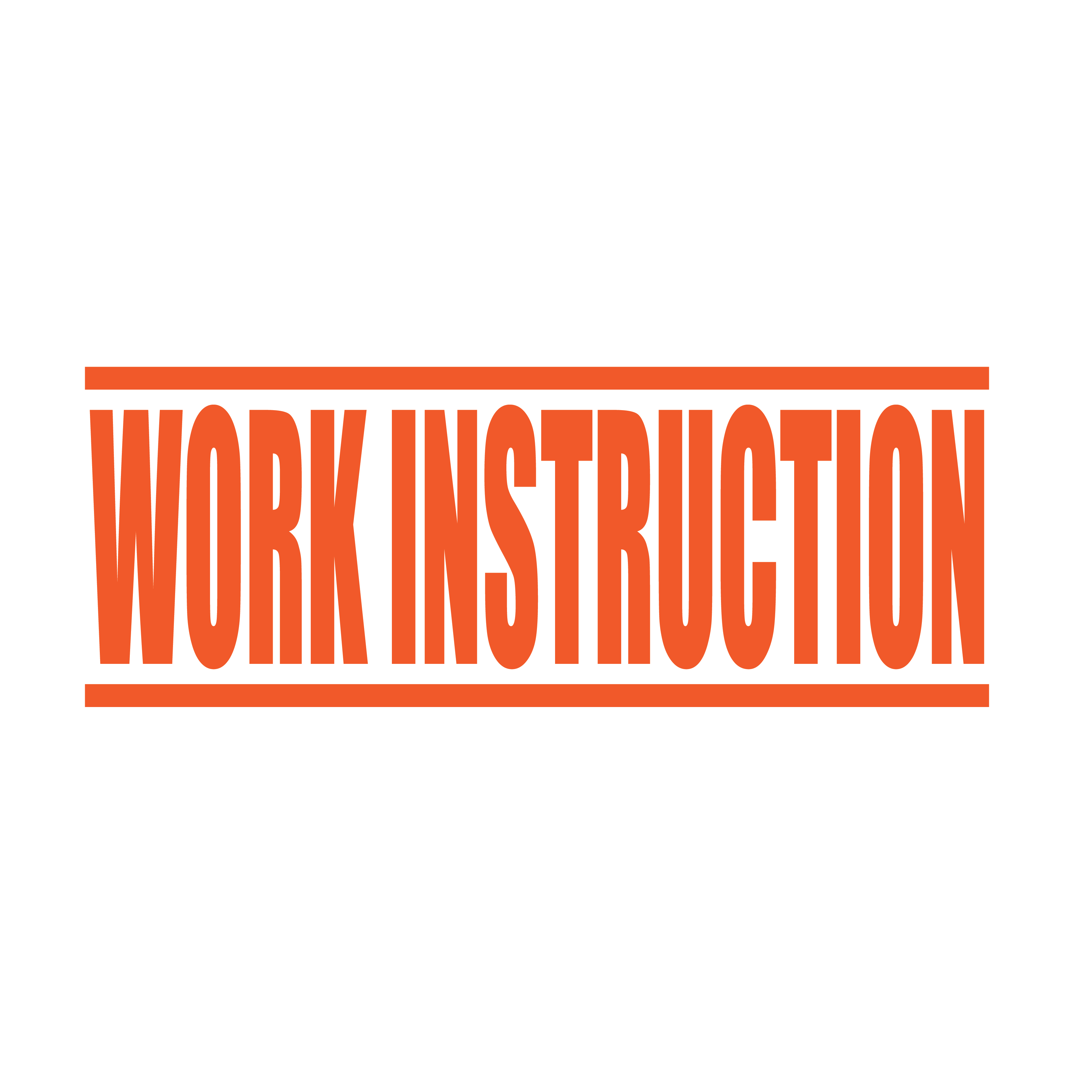 Orange Work Instruction Rubber Stamp
