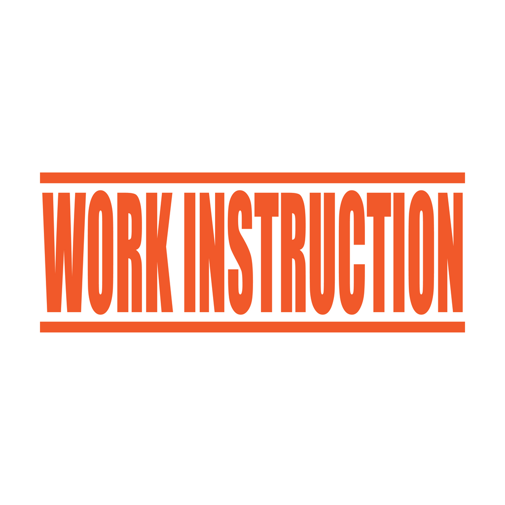 Orange Work Instruction Rubber Stamp