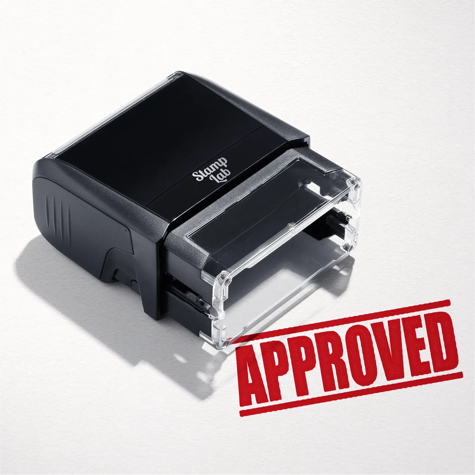 Mock up design or lifestyle image of 'APPROVED' rubber stamp red ink in paper background stampers hand stamp office business inventory documents red