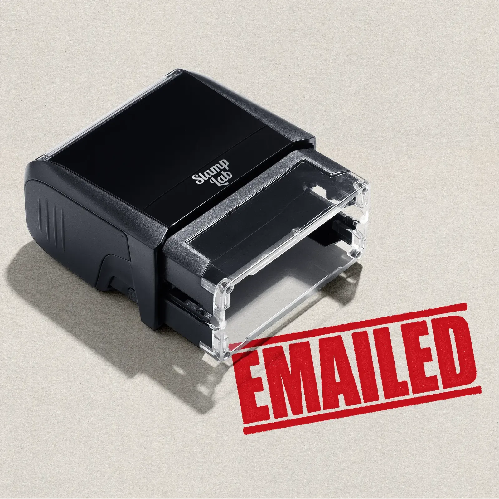 Mock-design of 'EMAILED' rubber stamp red ink in paper background
stampers hand stamp office business inventory documents