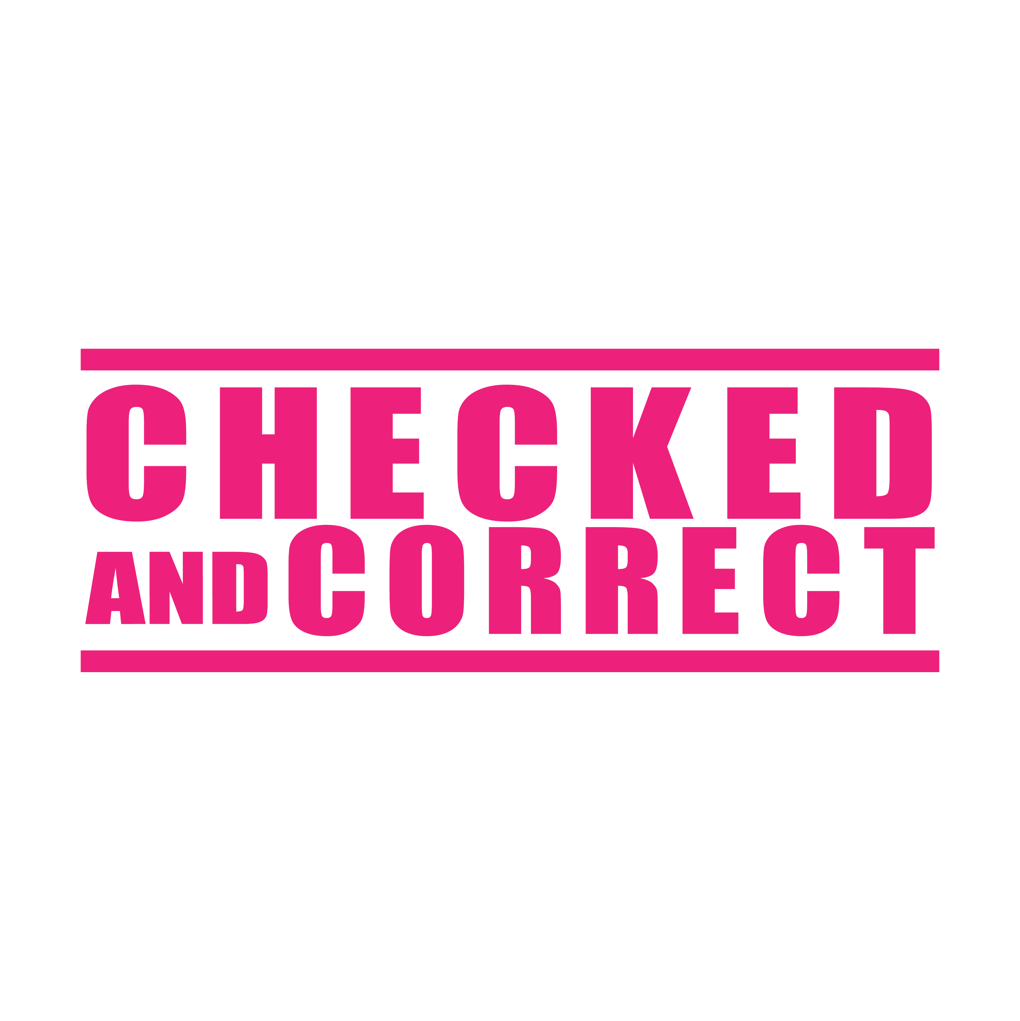 Self-inking rubber stamp Checked and Correct design Pink ink
