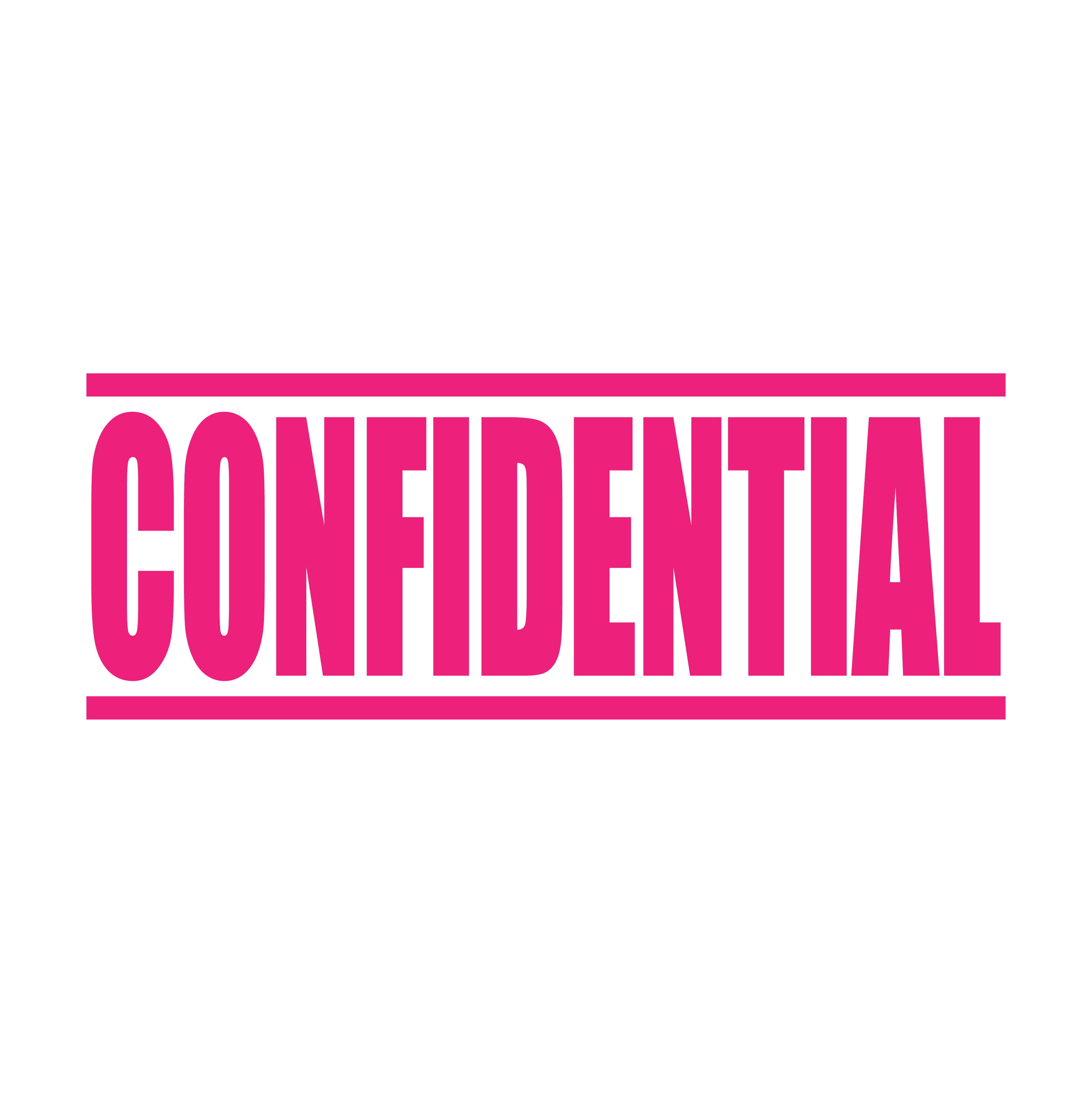 A pink self inking rubber stamp with the word 'Confidential' printed in bold capital letters in pink ink. stampers hand stamp office business inventory documents self inking prefill refillable stamps stamping