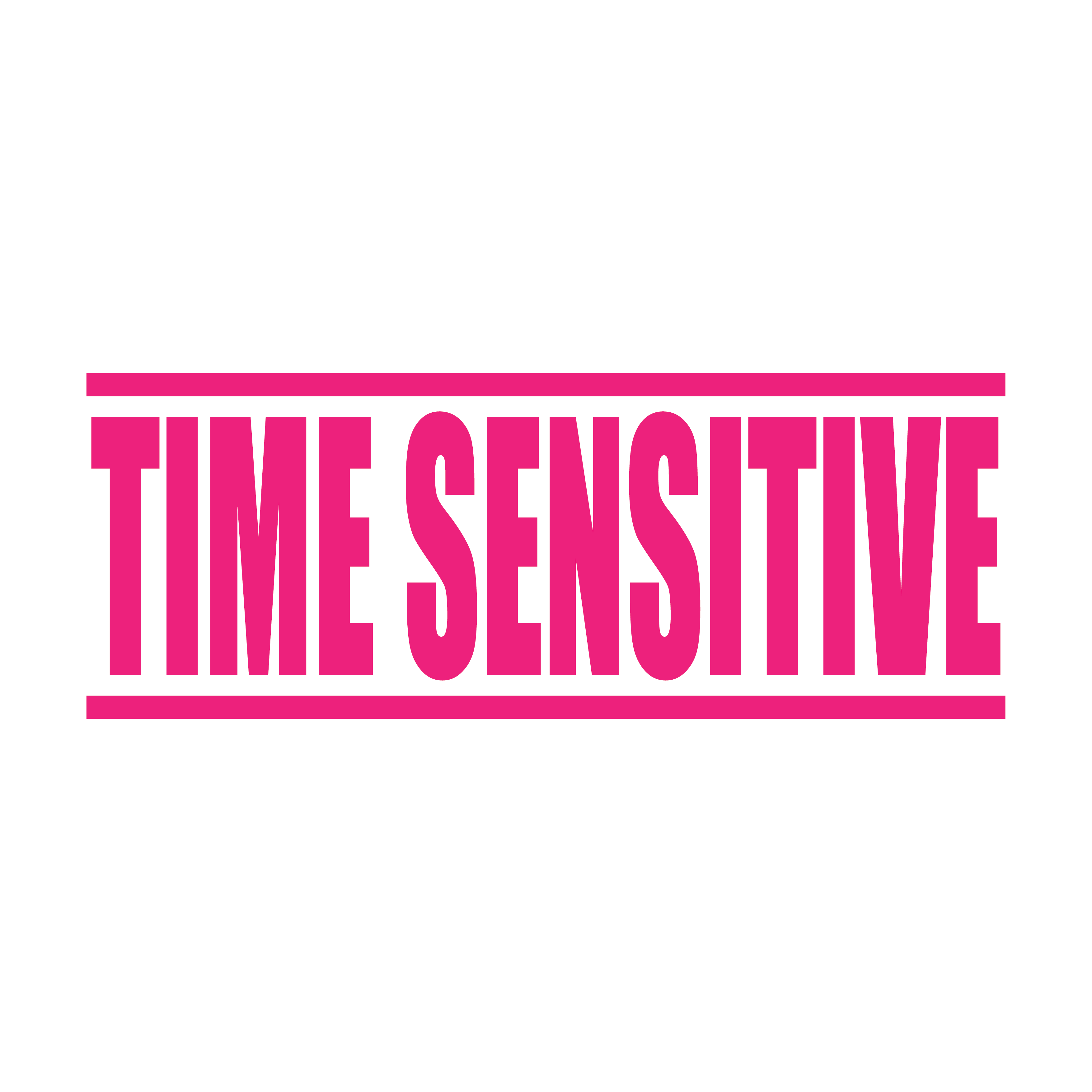 pink Time Sensitive rubber stamp