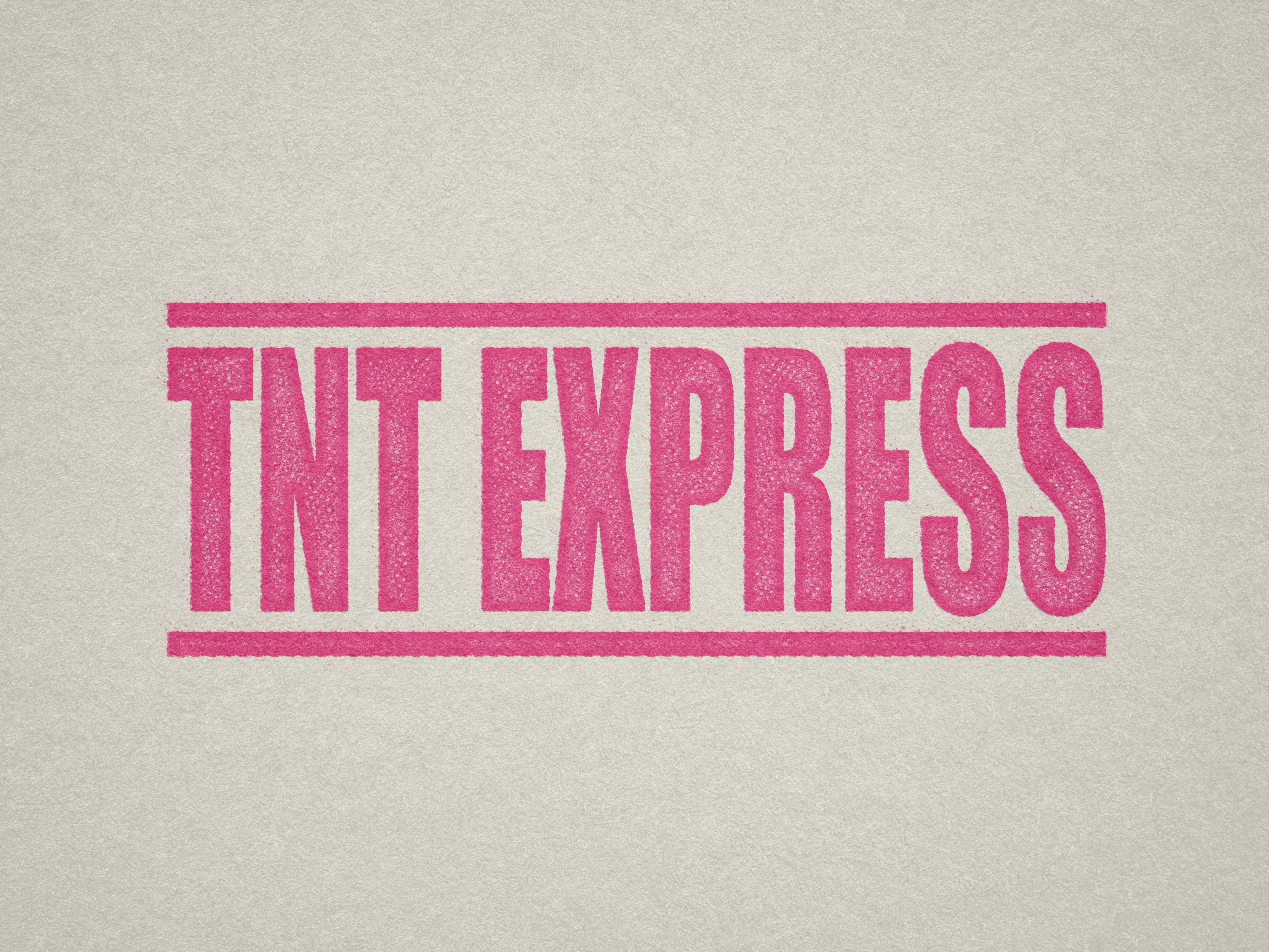 TNT Express logistics stamp pink ink