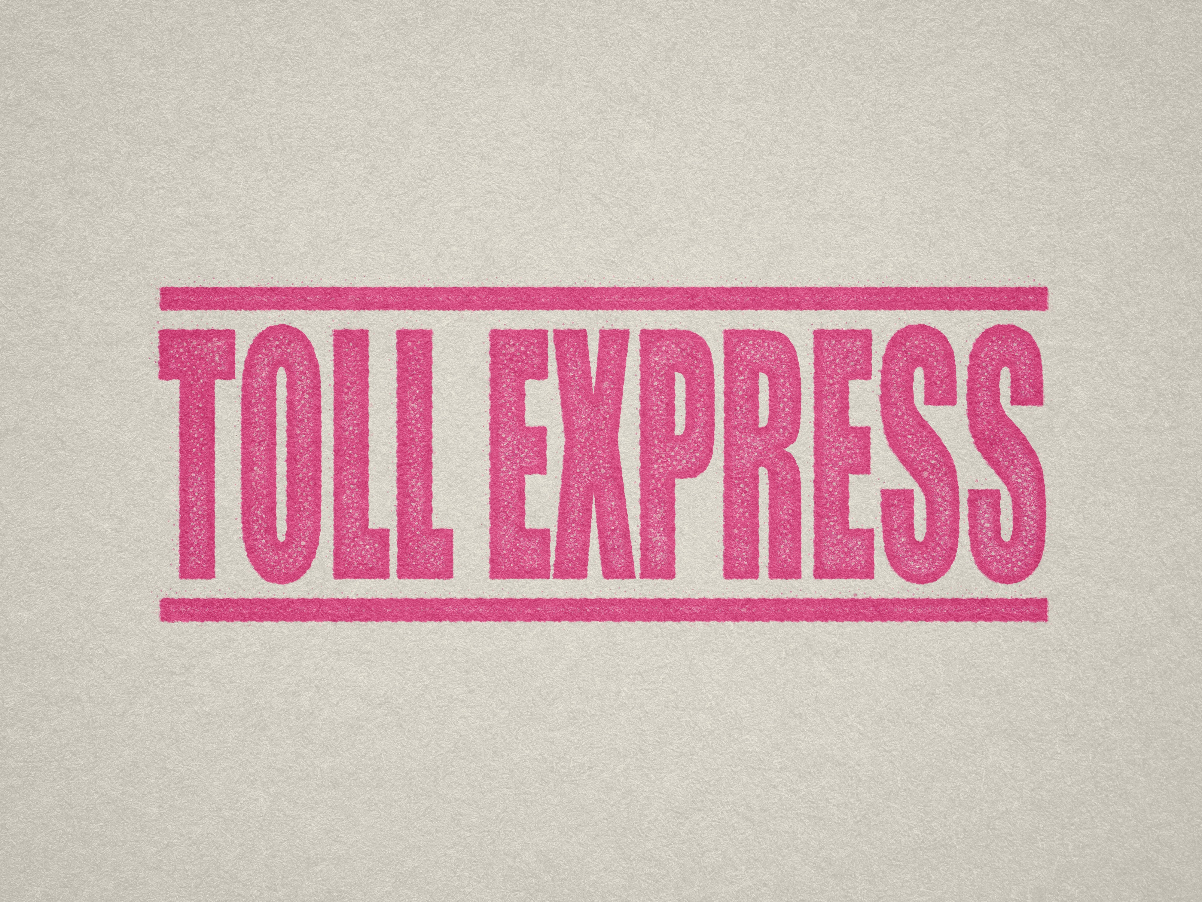 Toll Express logistics stamp pink ink