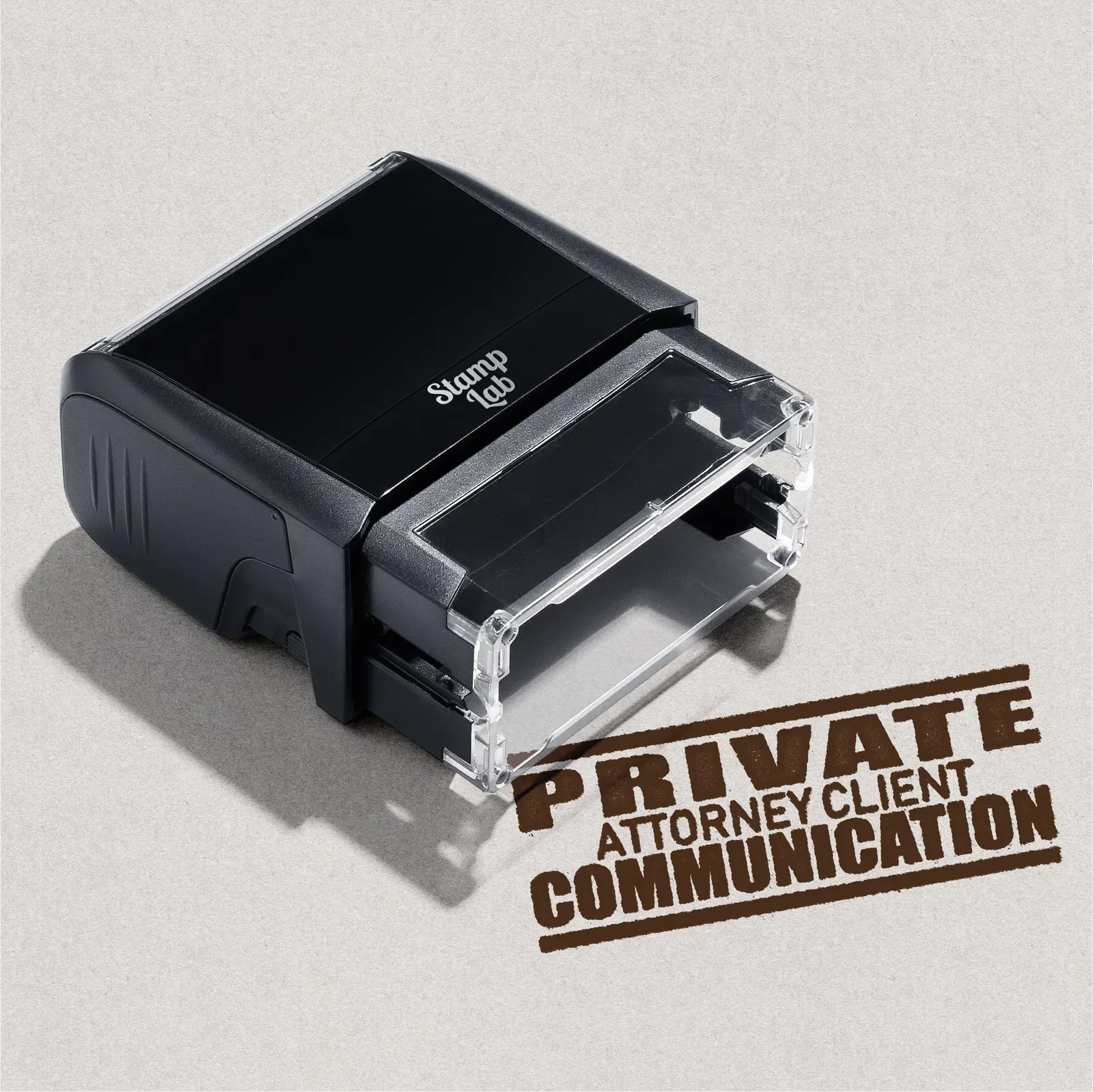 Self-inking Private Attorney Client Communication office stamp Brown ink