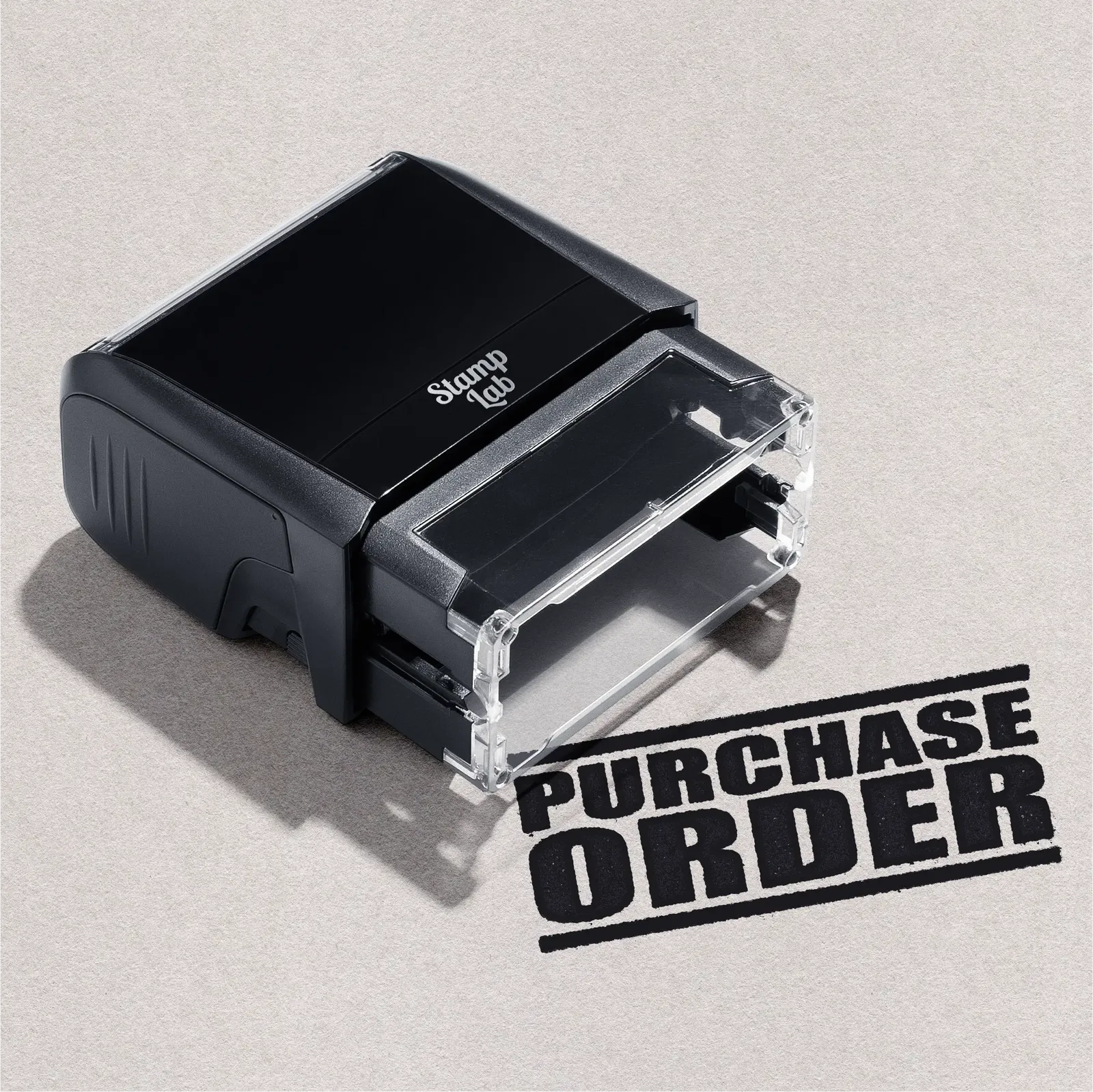 Readymade PURCHASE ORDER pre-inked stamp in Black ink