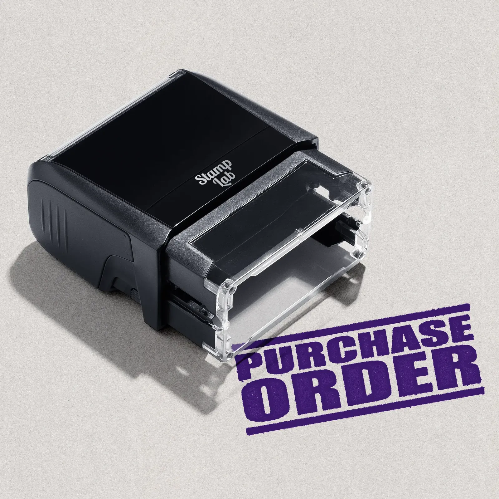 Violet stamp with 'Purchase Order' text Pre-designed