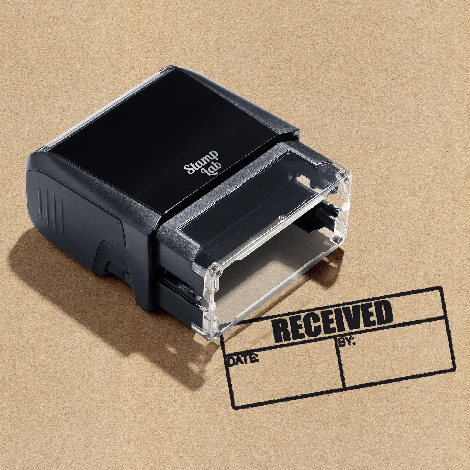 stock design stamp for receiving featuring date and By fields