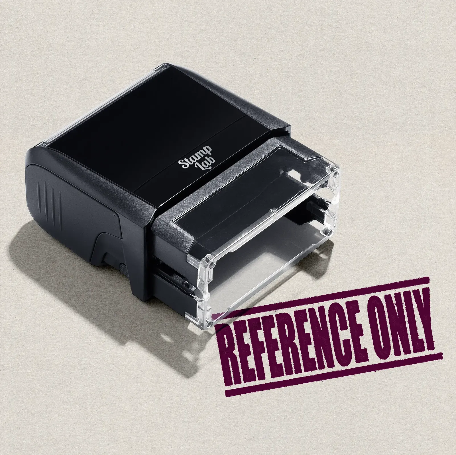 self-inking office stamper 'REFERENCE ONLY' design maroon ink