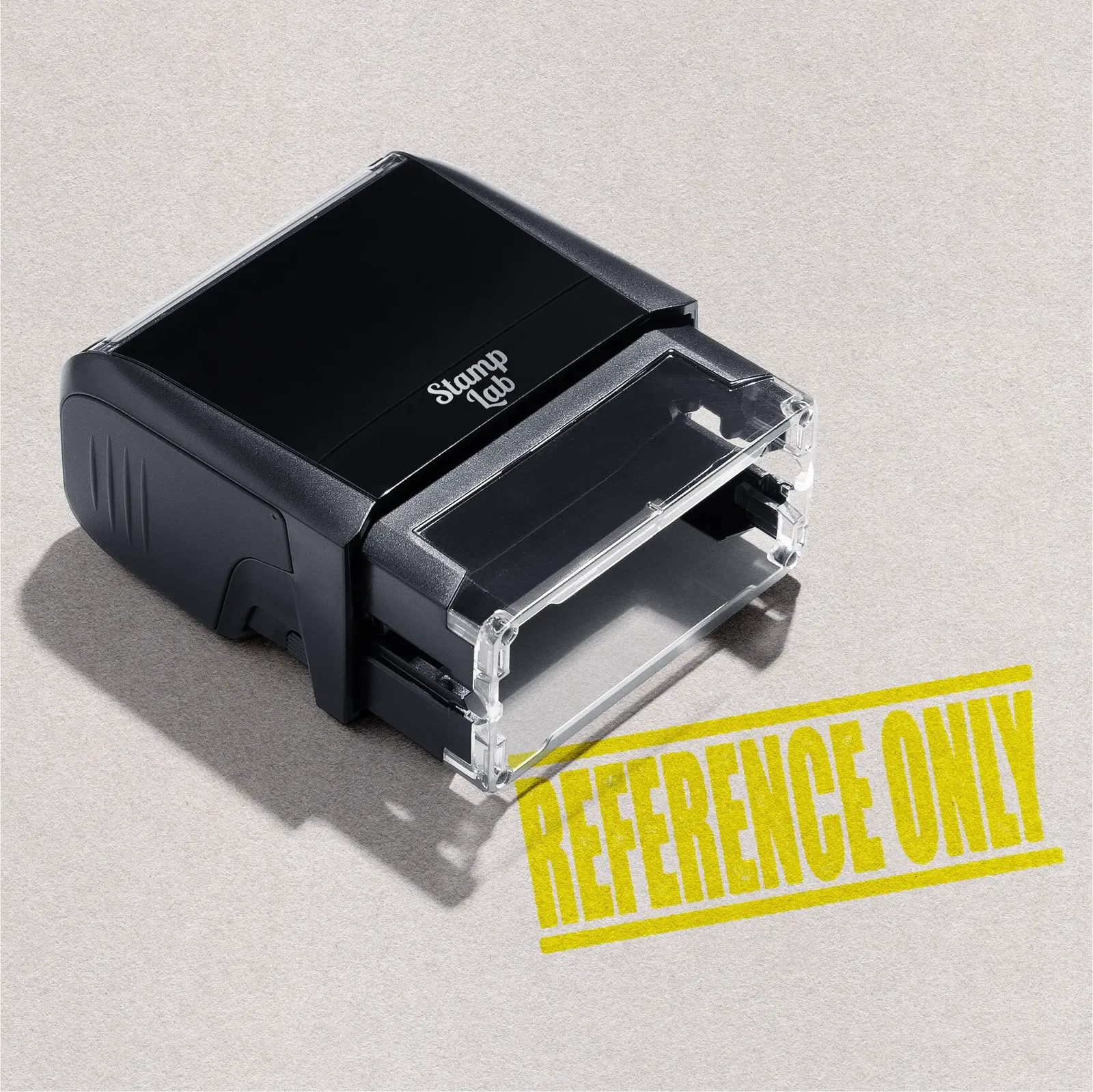 pre-made 'REFERENCE ONLY' stamp yellow ink