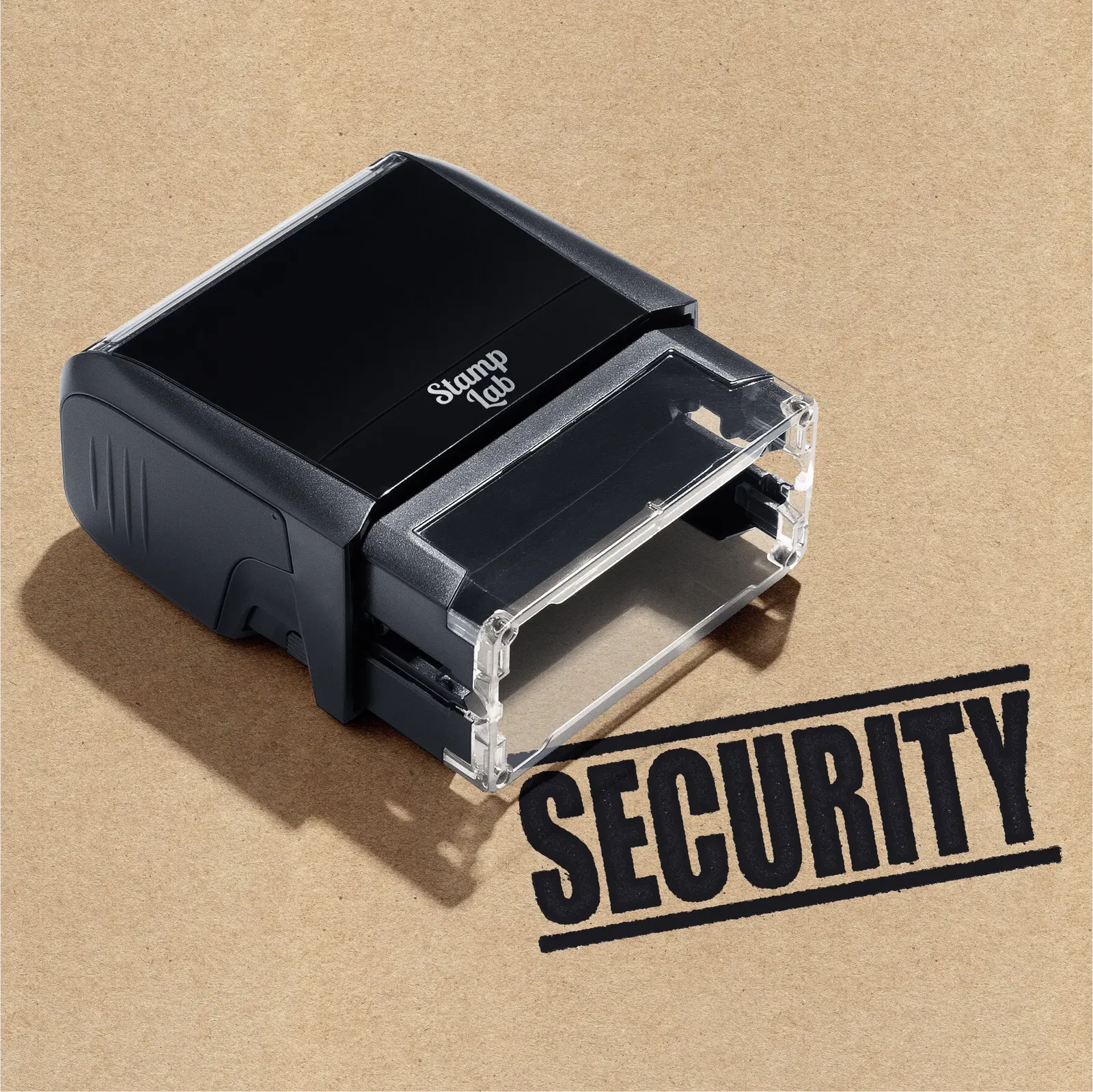 Ready made stamp "Security" design Black ink