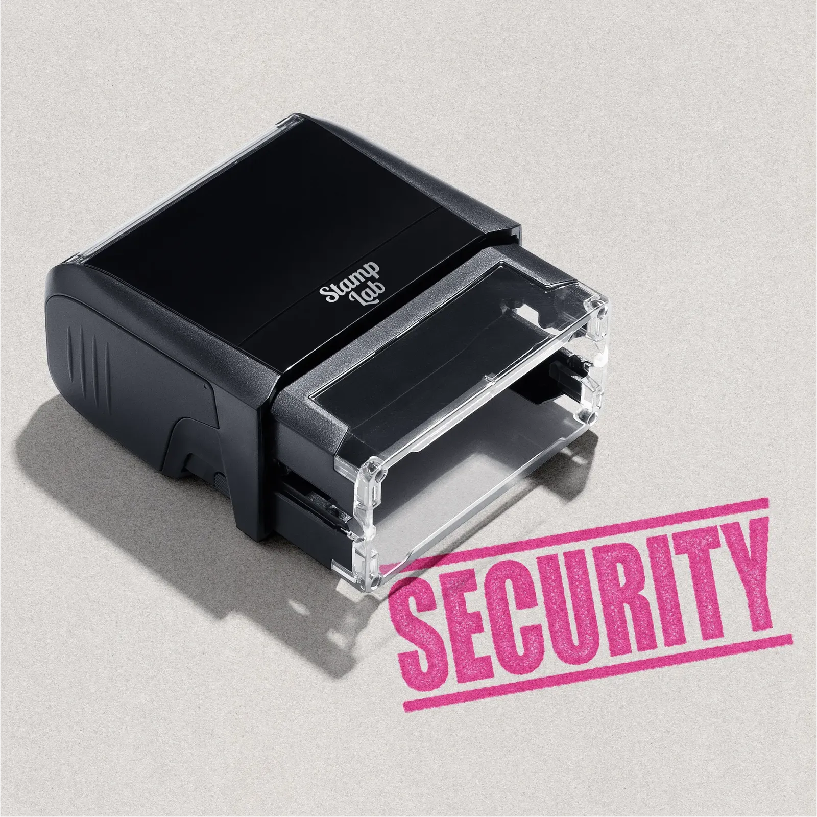 Self-inking Pre-designed SECURITY stamp Pink ink