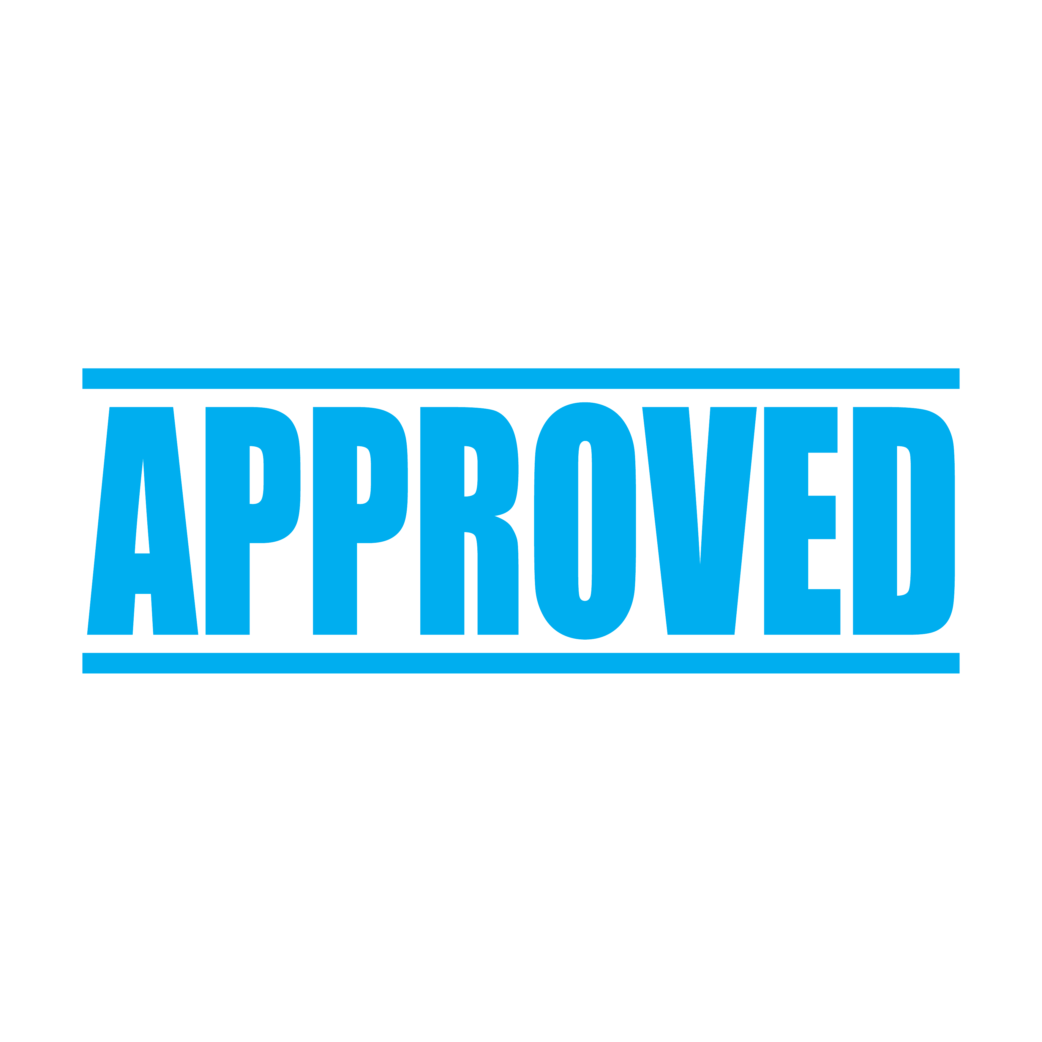 "A cyan self inking rubber stamp with the word 'APPROVED' printed in bold capital letters in turquoise ink. stampers hand stamp office business inventory documents sky blue ink
"