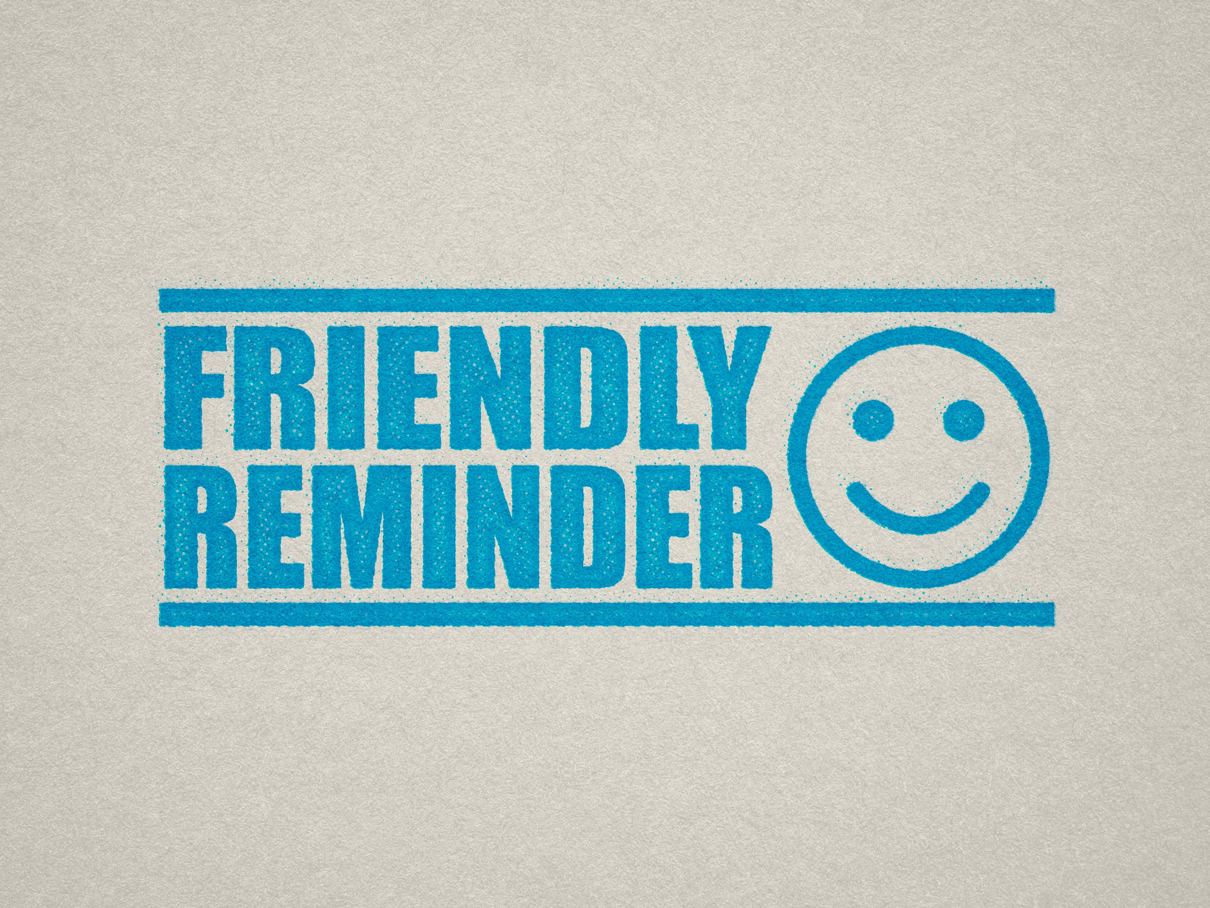 friendly reminder stamp ink Turquoise ink