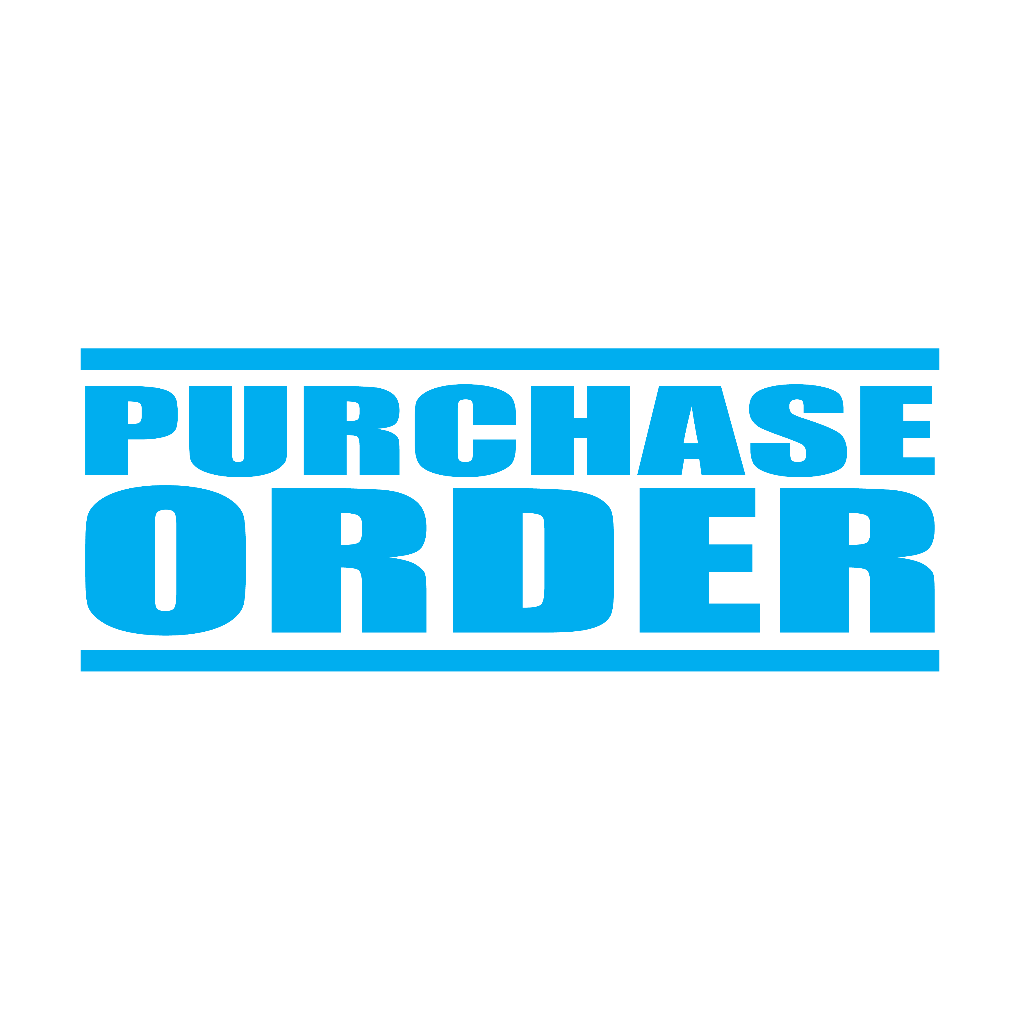 Turquoise Purchase Order pre-inked stamp