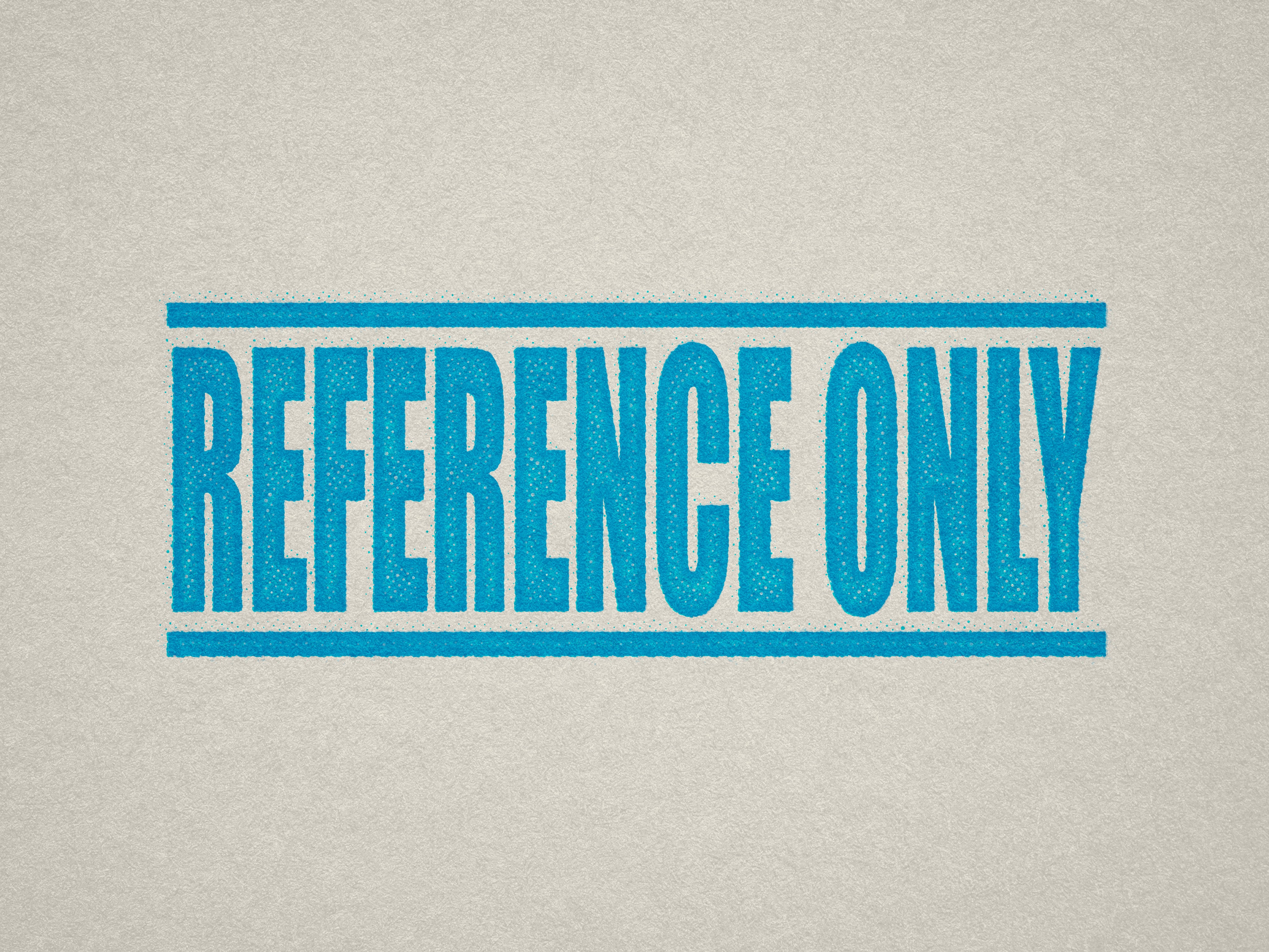 'REFERENCE ONLY' stock design turquoise ink