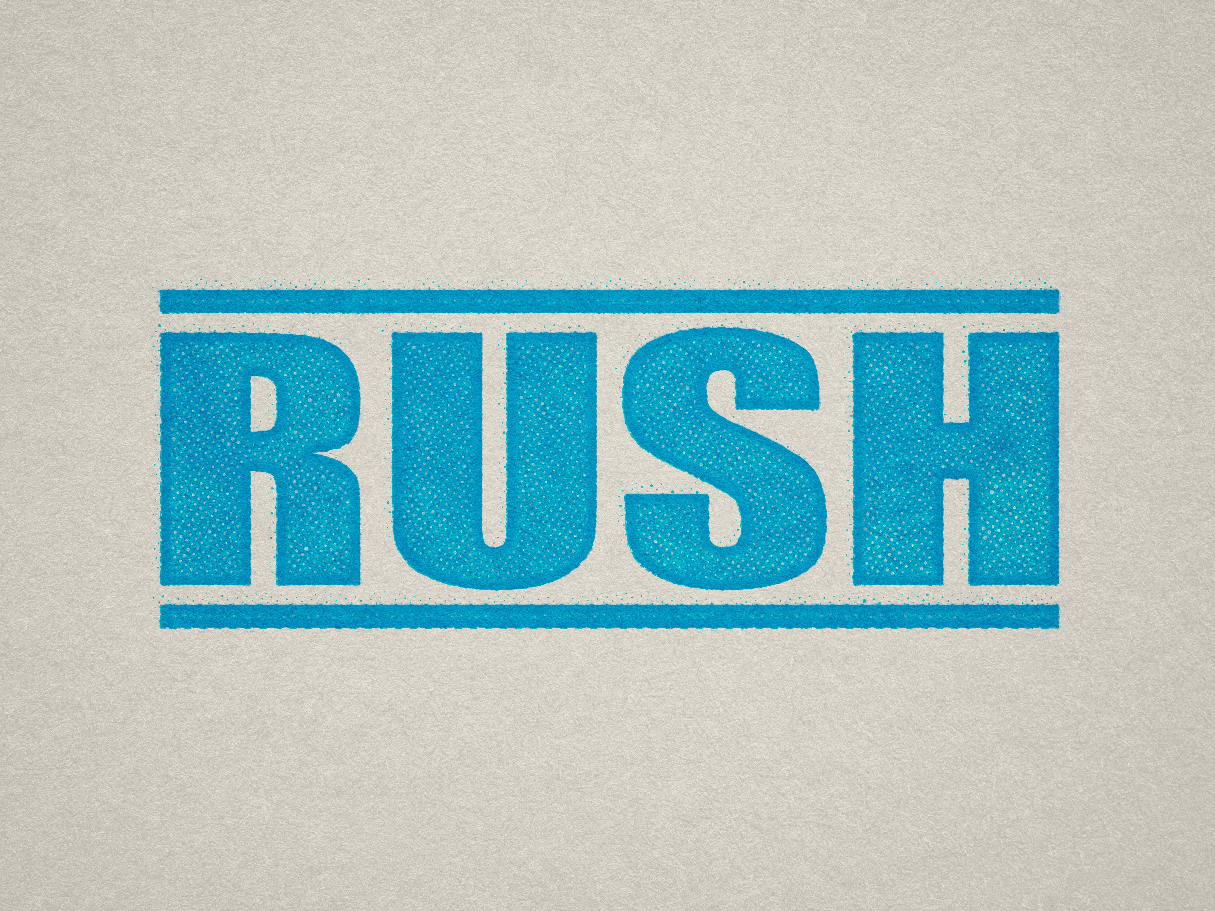turquoise RUSH stamp ready made design
