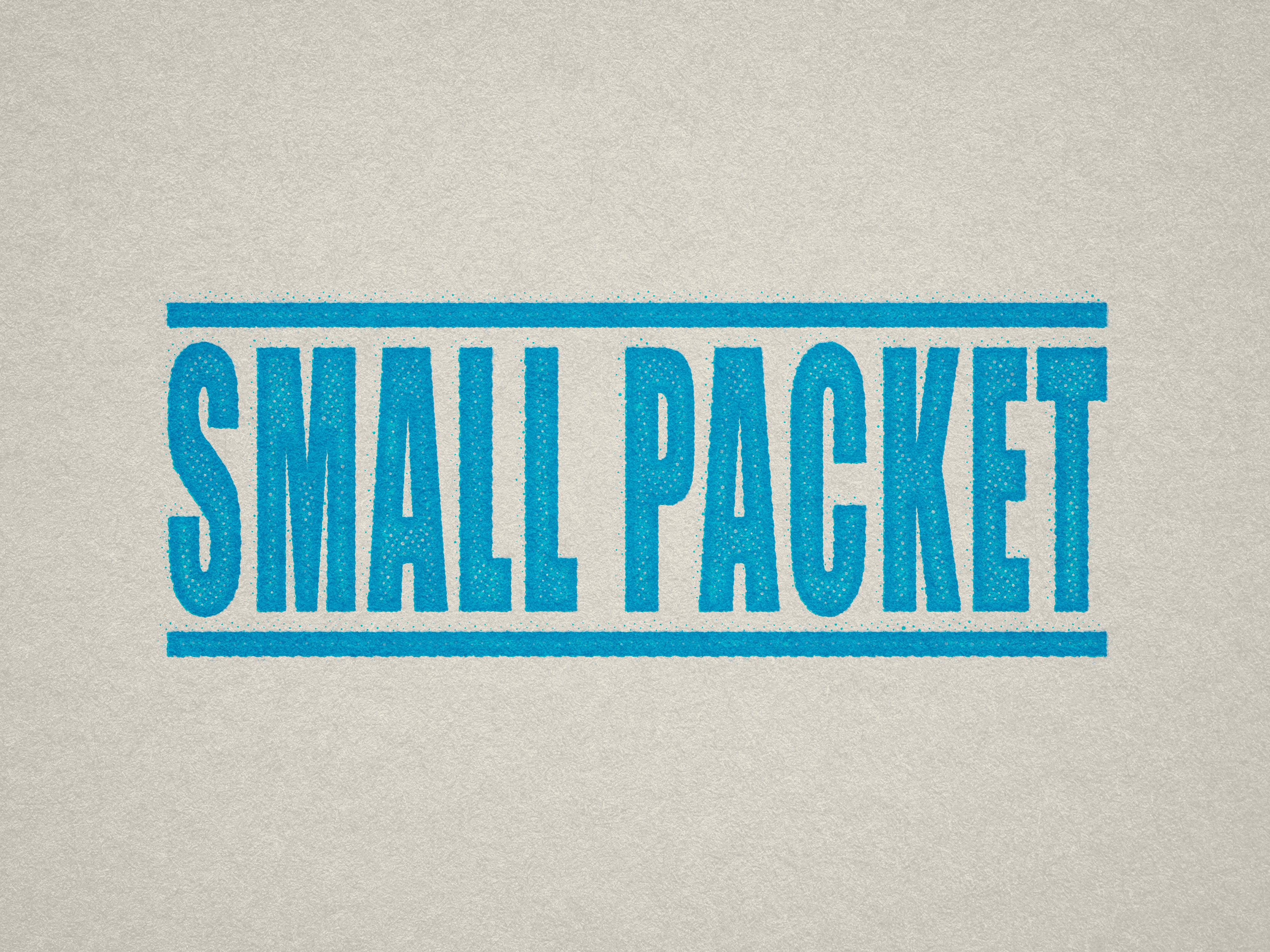 Small Packet stock design stamp Sky Blue ink