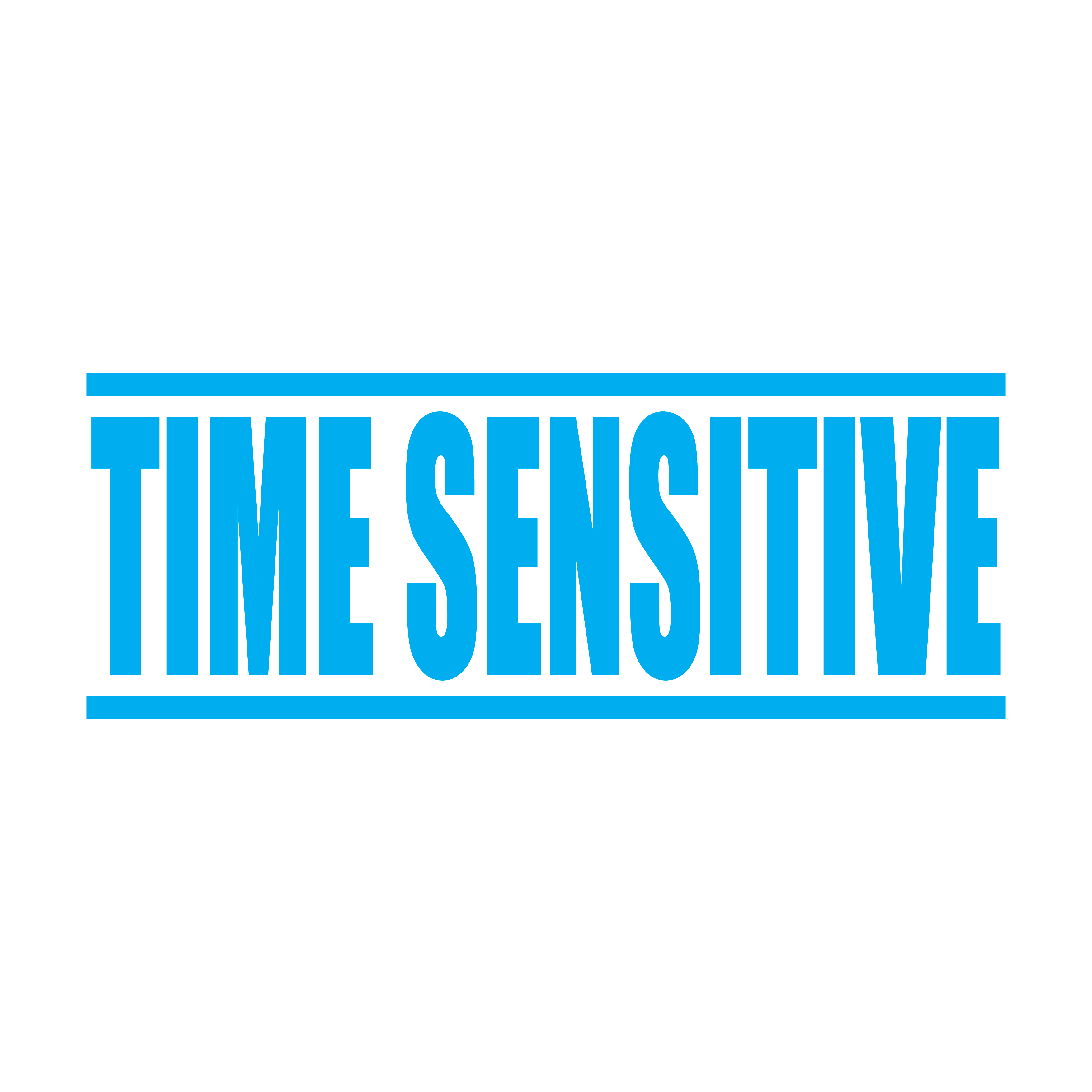 Time Sensitive stamp Turquoise ink