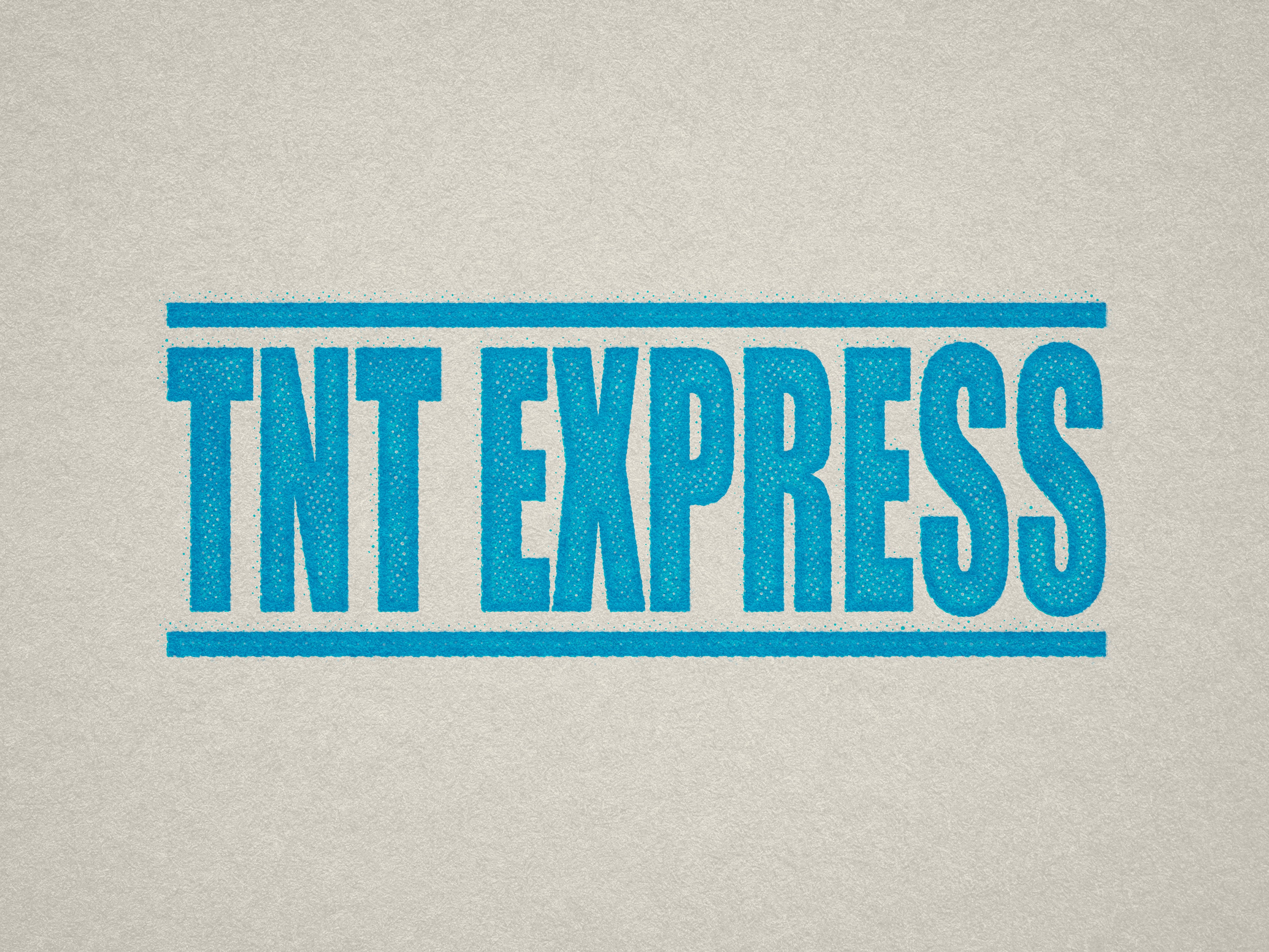 Sky blue TNT Express stamp