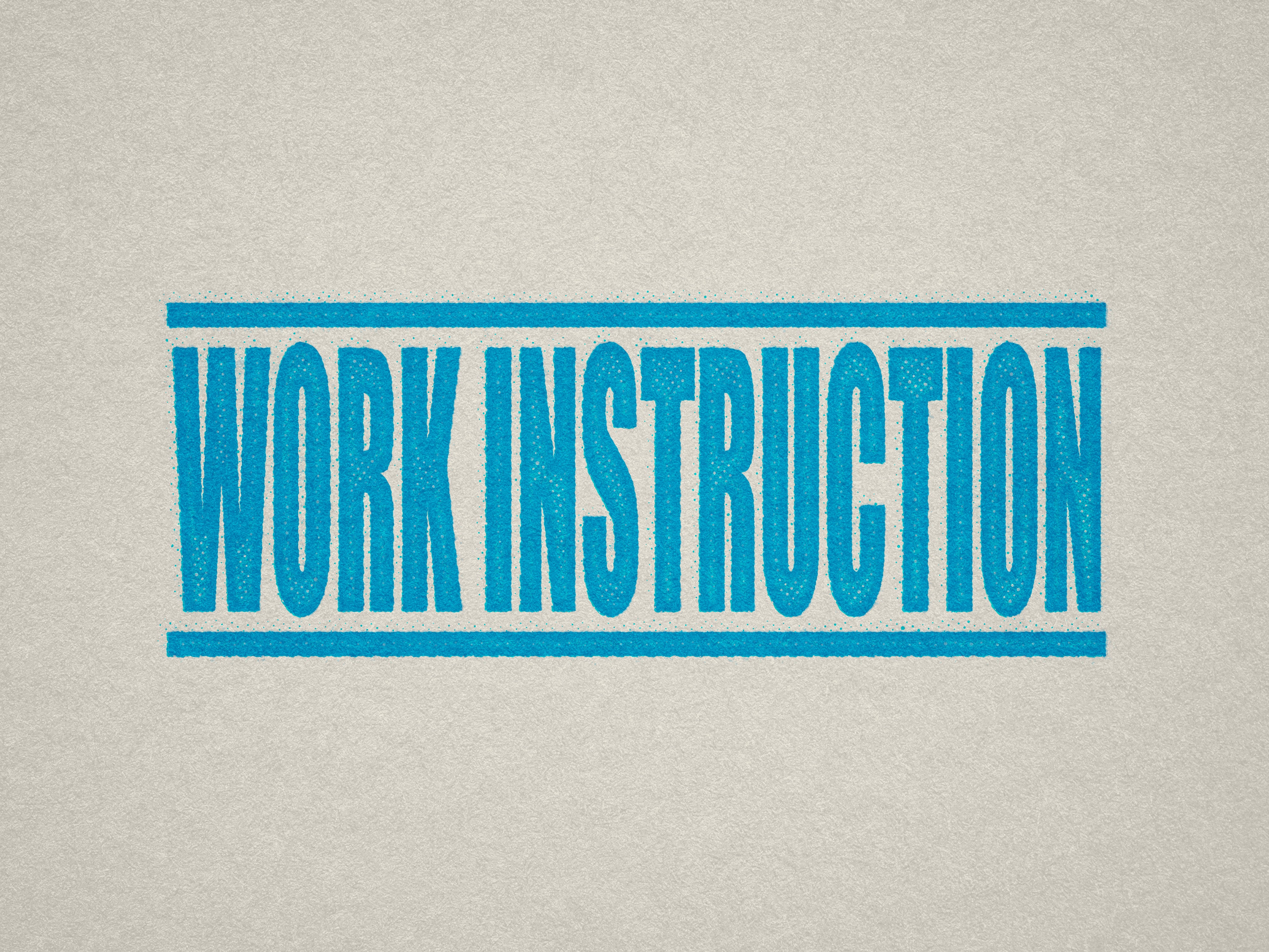 Turquoise Work Instruction Stamp