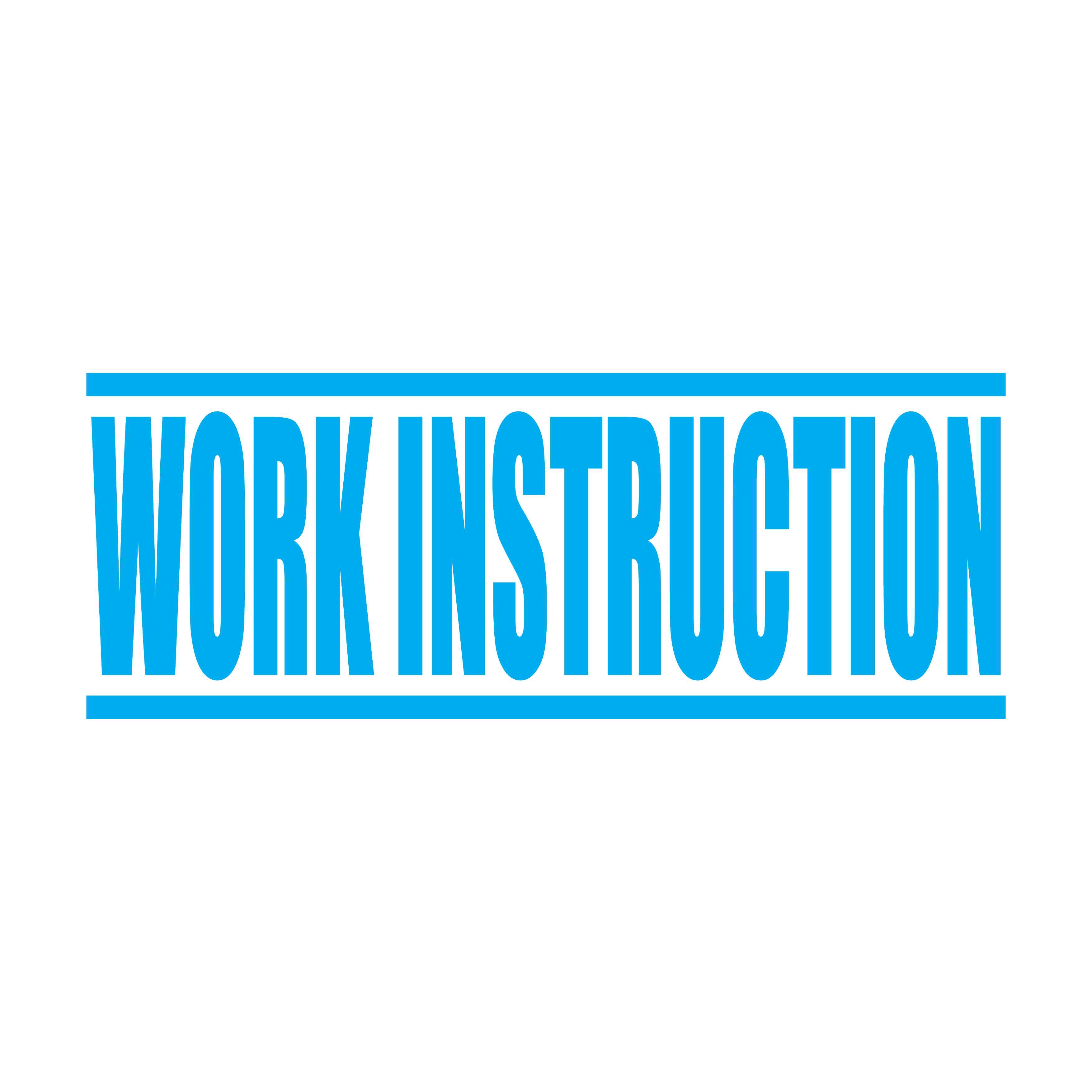 Turquoise Work Instruction Rubber Stamp